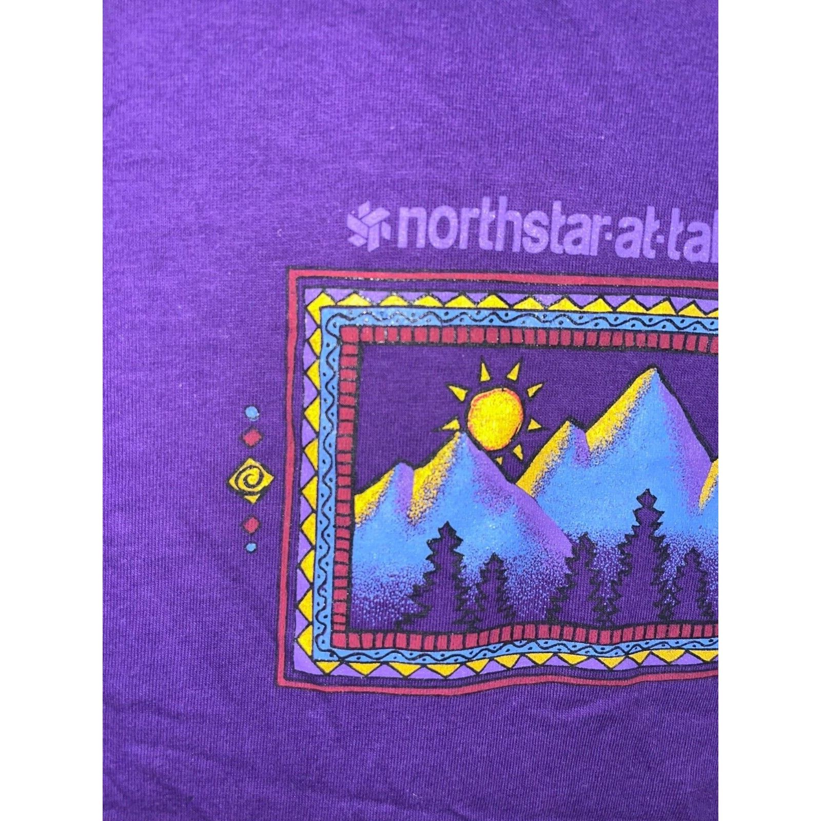 Jerzees Vintage Tahoe Mountain Shirt Northstar Purple VTG Tee 90s L Size US L / EU 52-54 / 3 - 3 Thumbnail