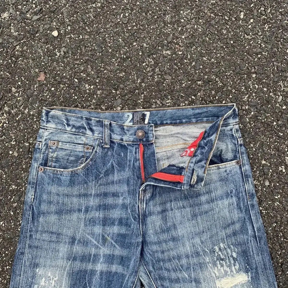 Japanese Brand Snuff Jeans W32 L33 Storm Fading Denim Pants Nice Design Size US 32 / EU 48 - 8 Thumbnail