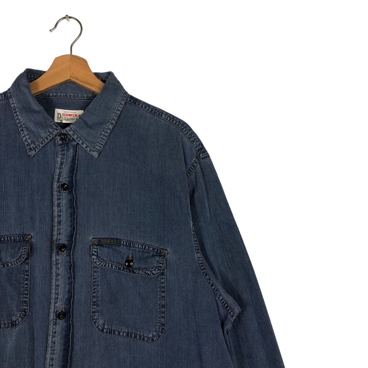 Japanese Brand 🔥90’s Vintage Chambrey Denim Jacket Edwin USA Size US XL / EU 56 / 4 - 6 Thumbnail