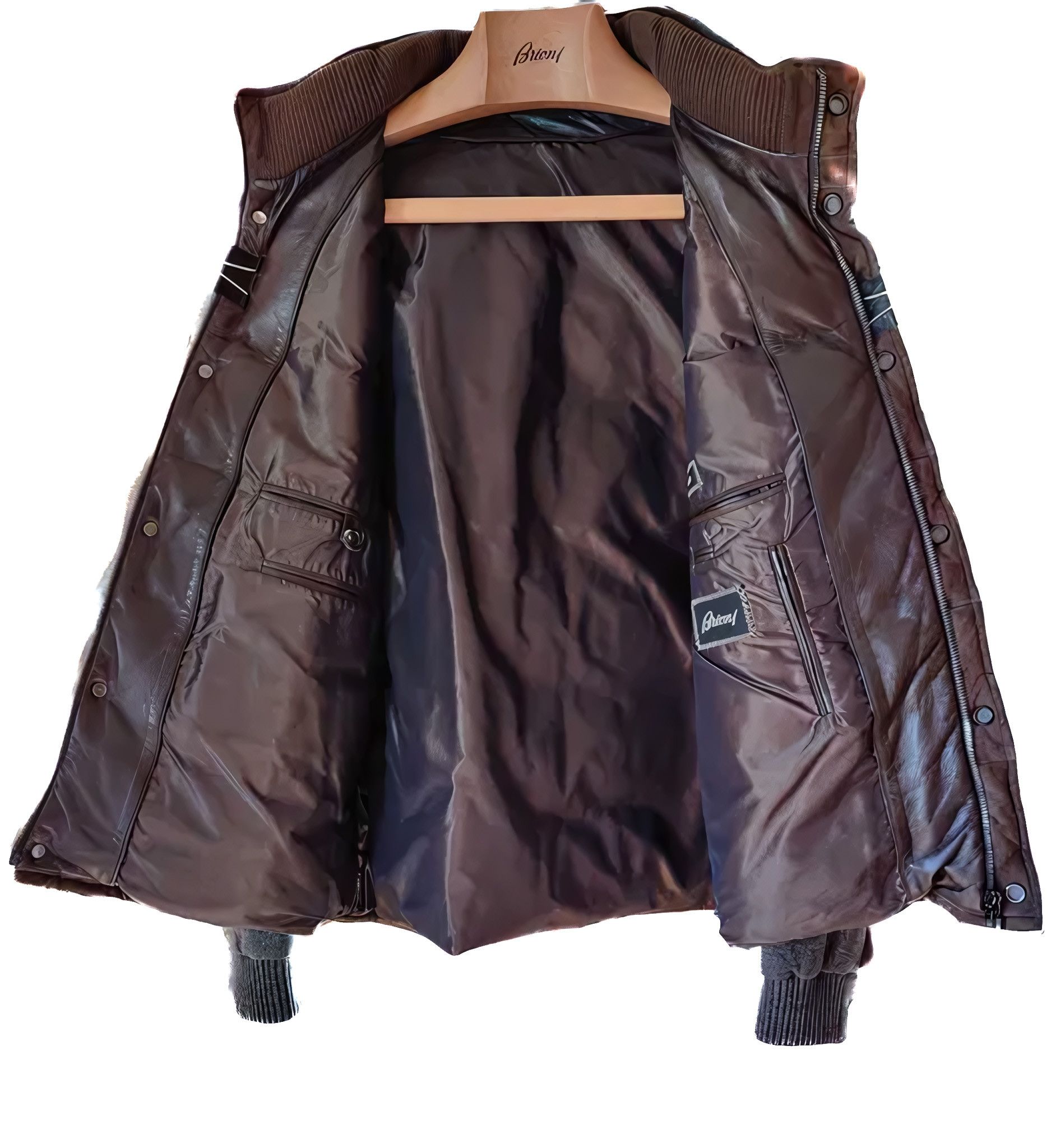 Brioni SUEDE LEATHER DOWN JACKET Size US L / EU 52-54 / 3 - 3 Thumbnail