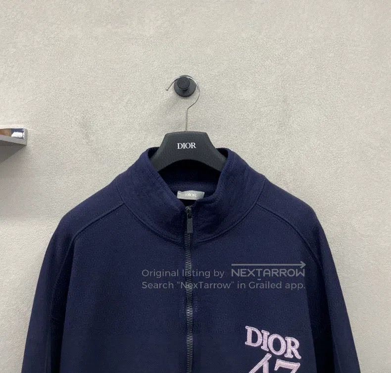 Dior Dior Dark blue embroidered half-zip sweatshirt Size US L / EU 52-54 / 3 - 4 Thumbnail