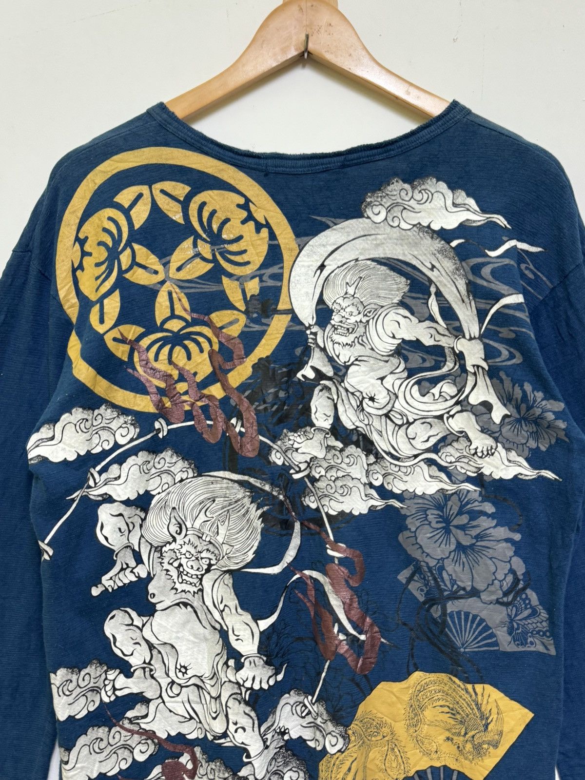 Japanese Brand Japanese Graphic Japanese God of Wind Faded Long Sleeve Size US M / EU 48-50 / 2 - 12 Thumbnail