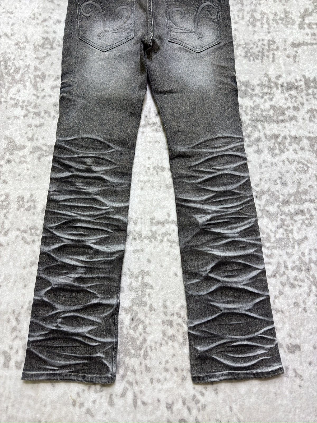 If Six Was Nine Vintage Lagust Claw Marks Acid Wash Denim Jeans Size US 31 - 11 Thumbnail