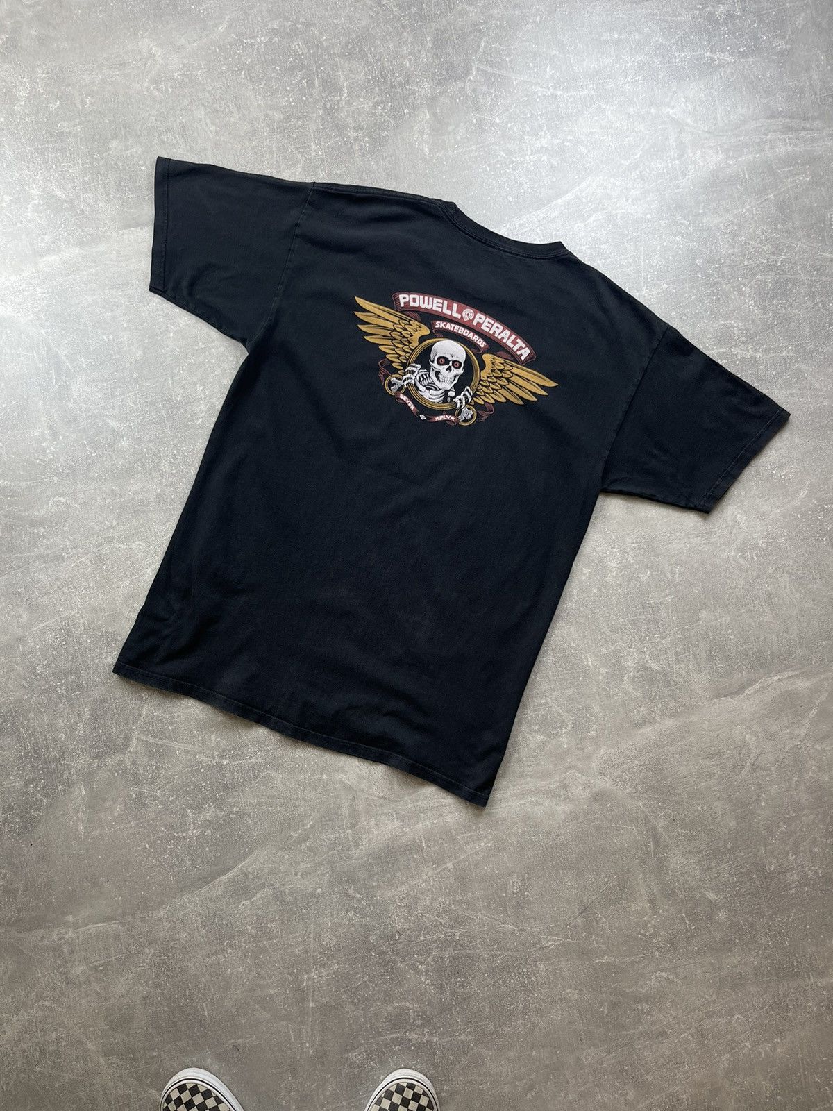 トップス 90s 00s POWELL PERALTA skull tee black Powell Peralta Andy Anderson Skull T-Shirt - Black - Skate One