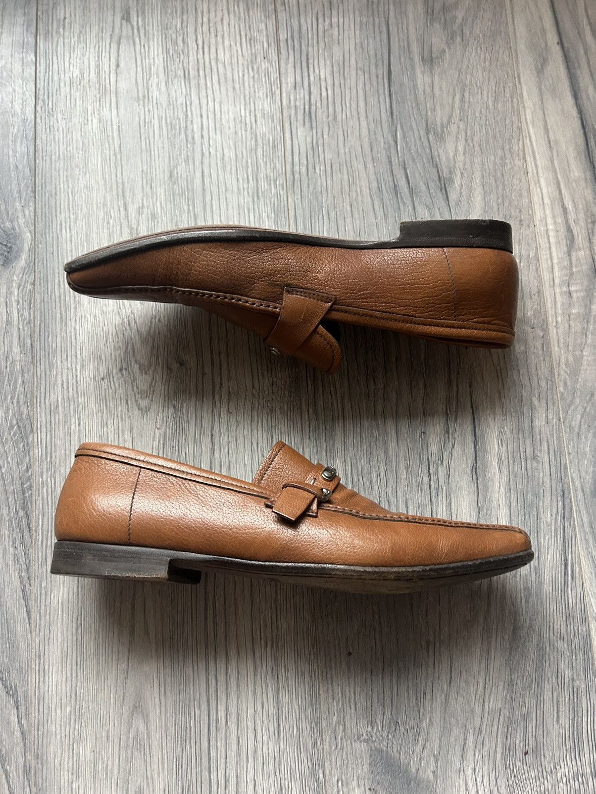 Prada Prada Brown Pebbled Leather Loafers Size US 9 / EU 42 - 5 Thumbnail