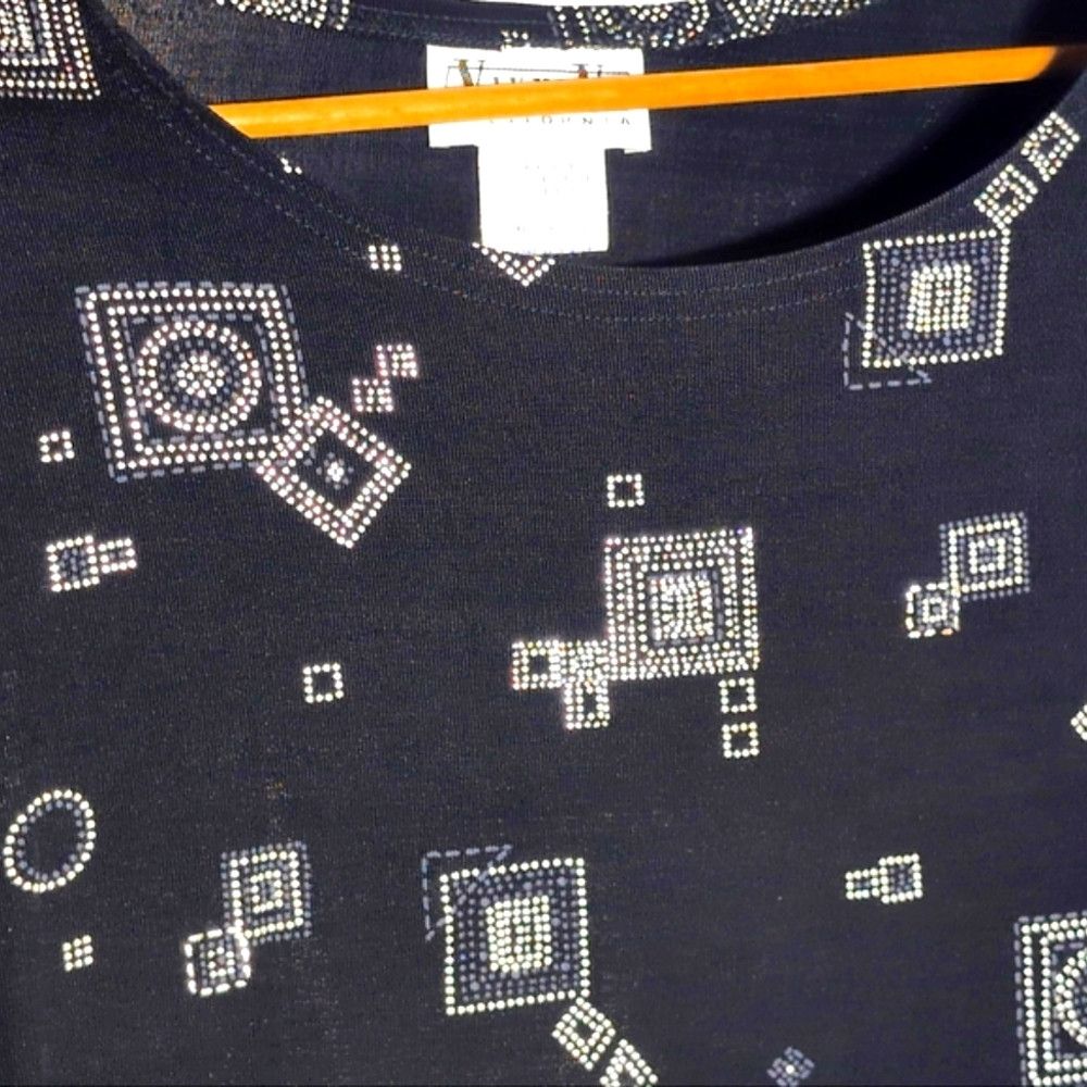 Other Vikki Vi California 2X Black Silver Metallic and White Geom Size XXL / US 16-18 / IT 52-54 - 3 Thumbnail