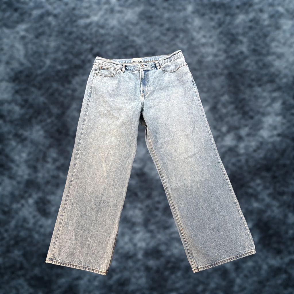Abercrombie & Fitch VINTAGE Abercrombie & Fitch The Slouchy Mid Rise Jean Womens 36x28 Baggy Wide Blue 36 Inseam 28 90s Womens Jeans Wide-Leg Azul? Size 25" / US 0 / IT 36 - 1 Thumbnail