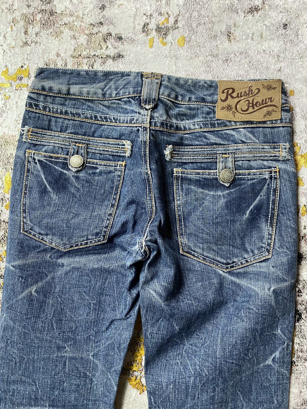If Six Was Nine × Japanese Brand × Le Grande Bleu (L.G.B.) Vintage Y2K Rush Hour Bootcut Flare Denim Jeans Size 29" - 3 Thumbnail