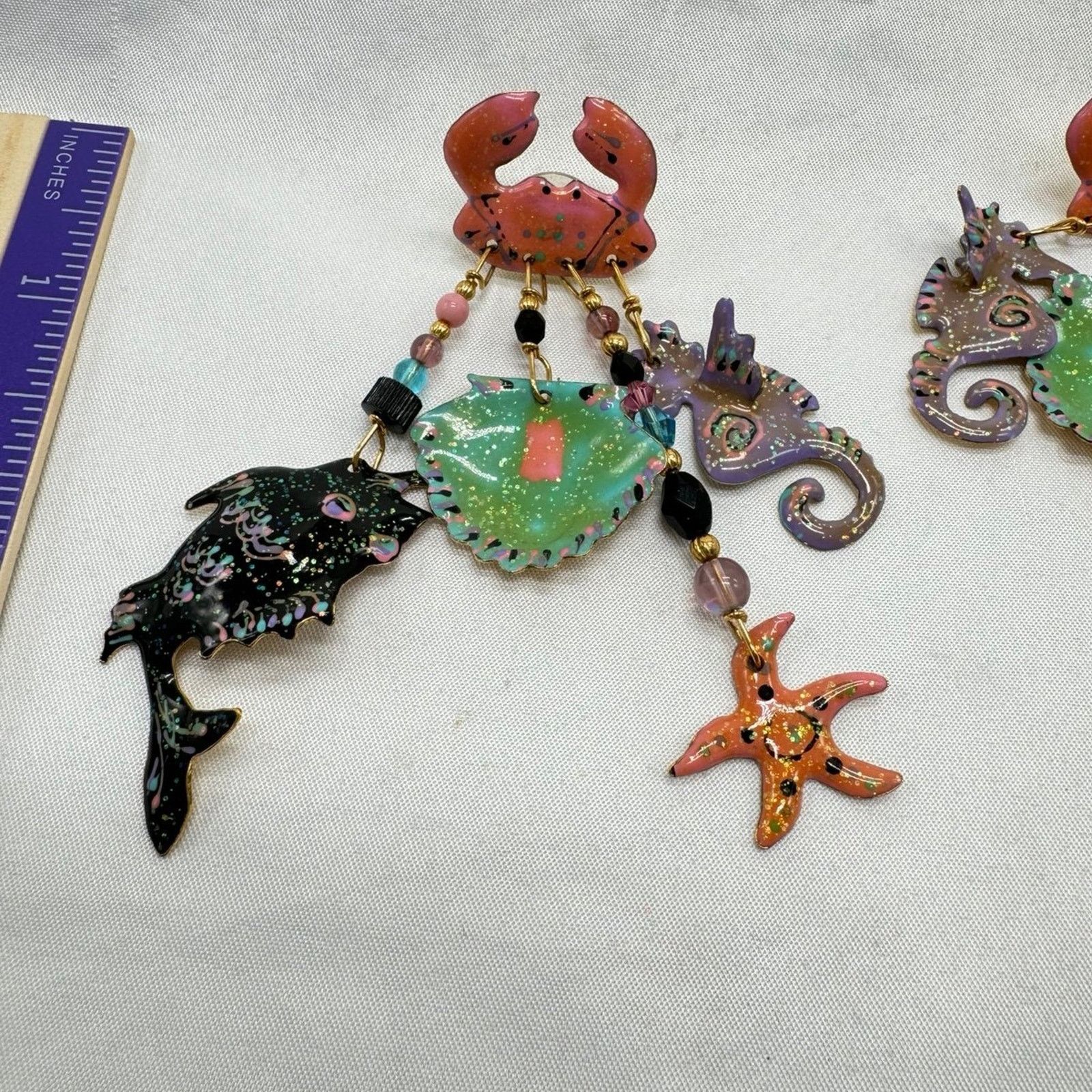 Other VTG! Rare! HTF! Lunch at the Ritz enamel earrings Size ONE SIZE - 3 Thumbnail
