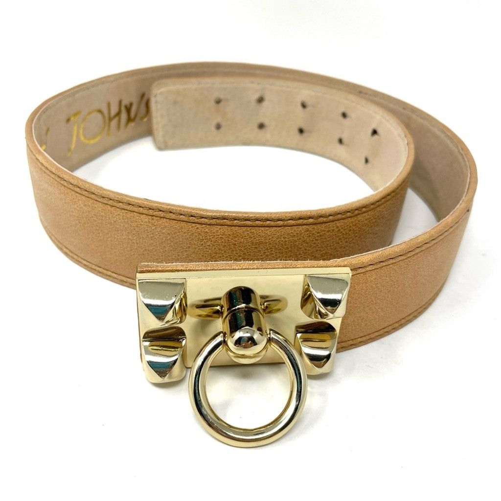 Betsey Johnson VTG Betsey Johnson Collier de Chien Tan Leather Belt Size S Size ONE SIZE - 3 Thumbnail