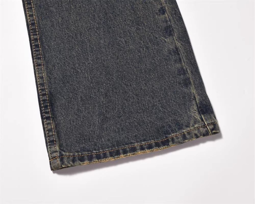 Japanese Brand × Jean Men's washed distressed wide-leg loose jeans Size US 32 / EU 48 - 6 Thumbnail