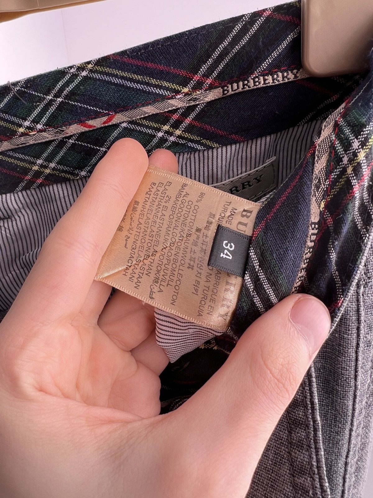 Burberry × Vintage Vintage Burberry Established 1856 gray cotton pants Size US 34 / EU 50 - 8 Thumbnail