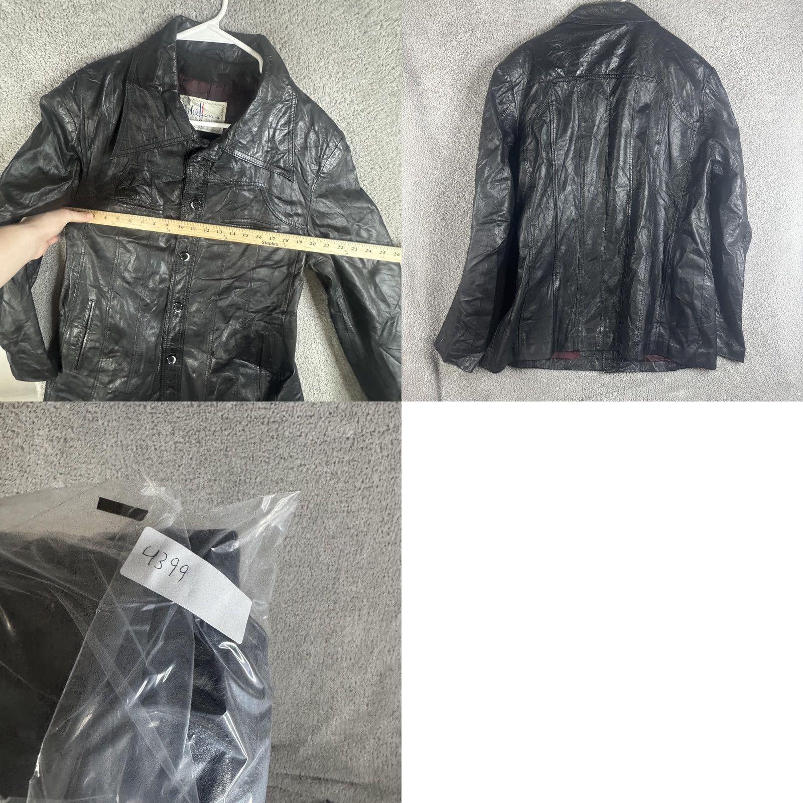 House of CB VINTAGE Wilson's House Of Suede And Leather Jacket Womens Medium Black Button Jacket Size M / US 6-8 / IT 42-44 - 9 Thumbnail