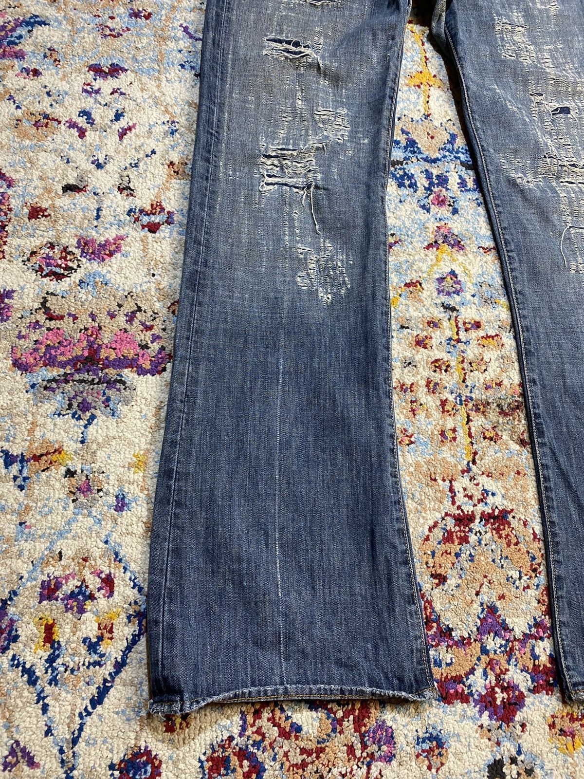 Other LA Denim Atelier Studs Ripped Flared Boot Cut Jeans Size US 30 / EU 46 - 10 Thumbnail