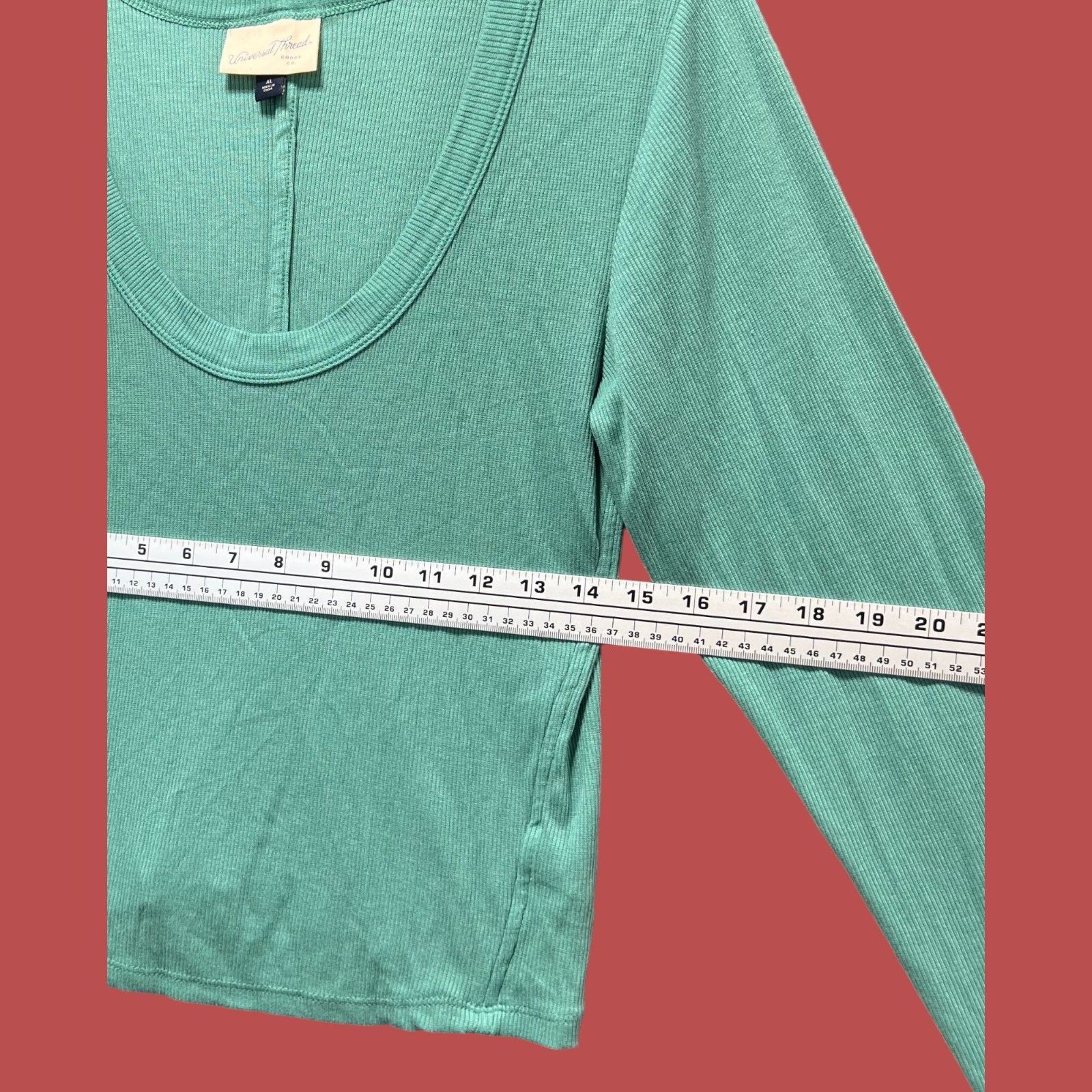 Other Universal Thread - Women's Ribbed Long Sleeve Scoopneck T-Sh Size XL / US 12-14 / IT 48-50 - 5 Thumbnail