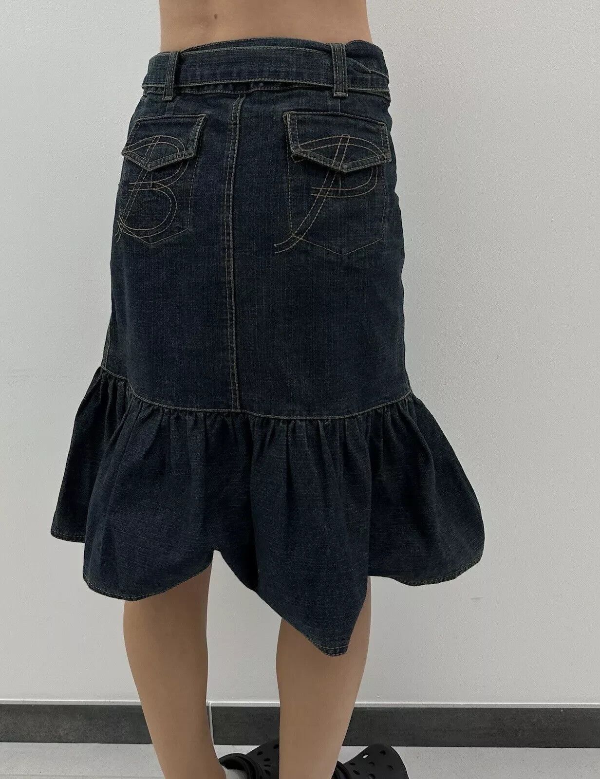 Baum und Pferdgarten Baum Und Pferdgarten Skirt Women Y2K Wrap Denim Ruffle Knee Size 26" / US 2 / IT 38 - 13 Thumbnail