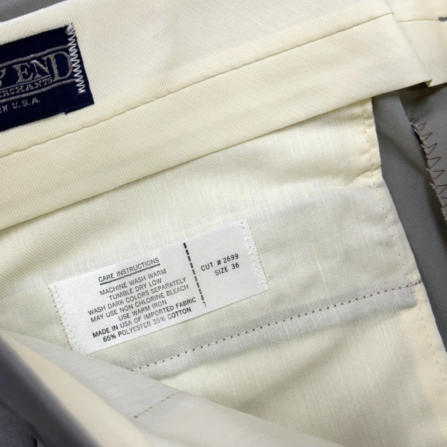 Lands' End VINTAGE Lands' End Pants Mens 36x34 Gray Chino Flat Front 34 Inseam Polyester Cotton Pockets Business Casual Flat Front Zip 36 Mens Gray Pants Size US 36 / EU 52 - 5 Thumbnail
