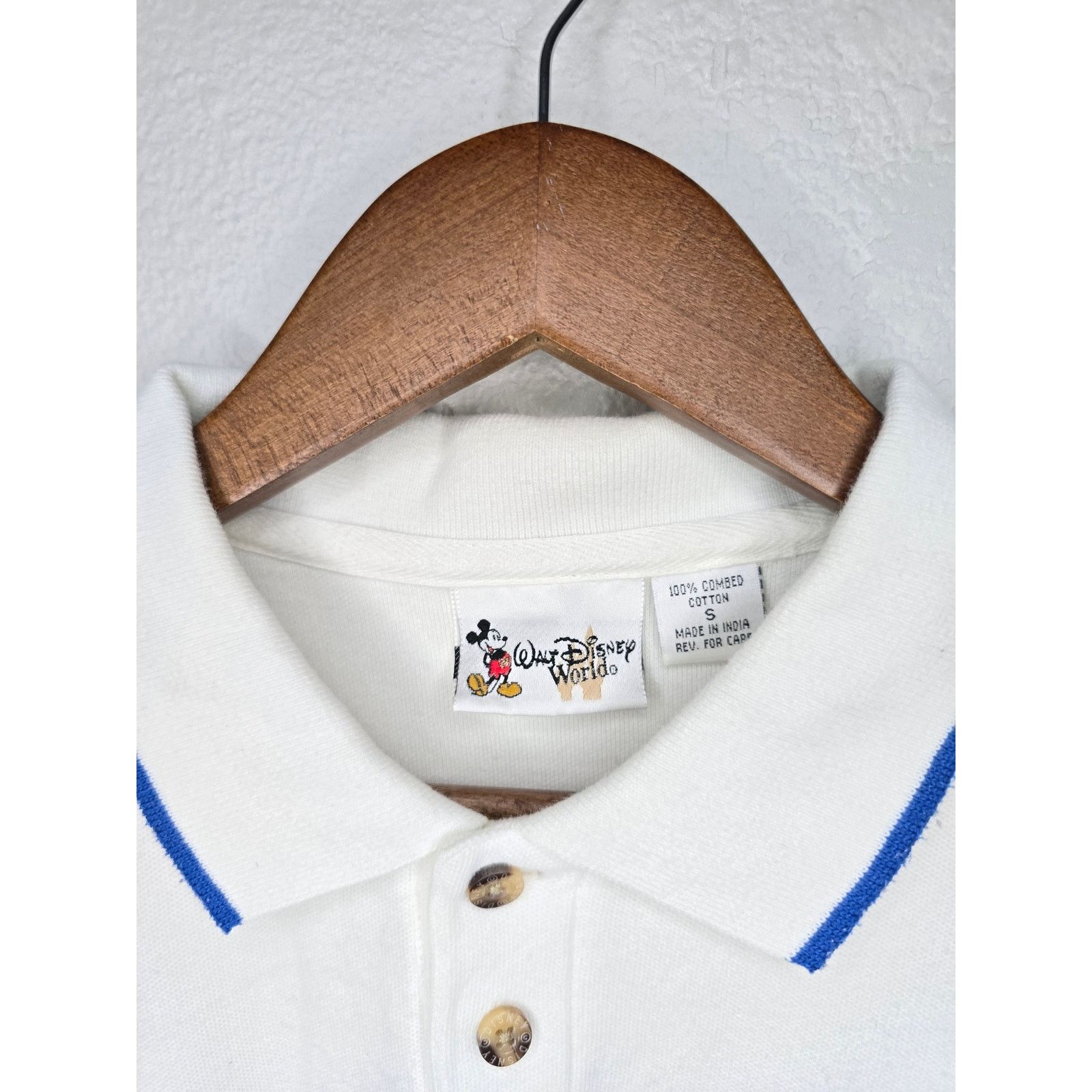 Disney × Vintage Vintage Walt Disney World Polo Y2K White S 2000s Collard Tee Size US S / EU 44-46 / 1 - 4 Thumbnail