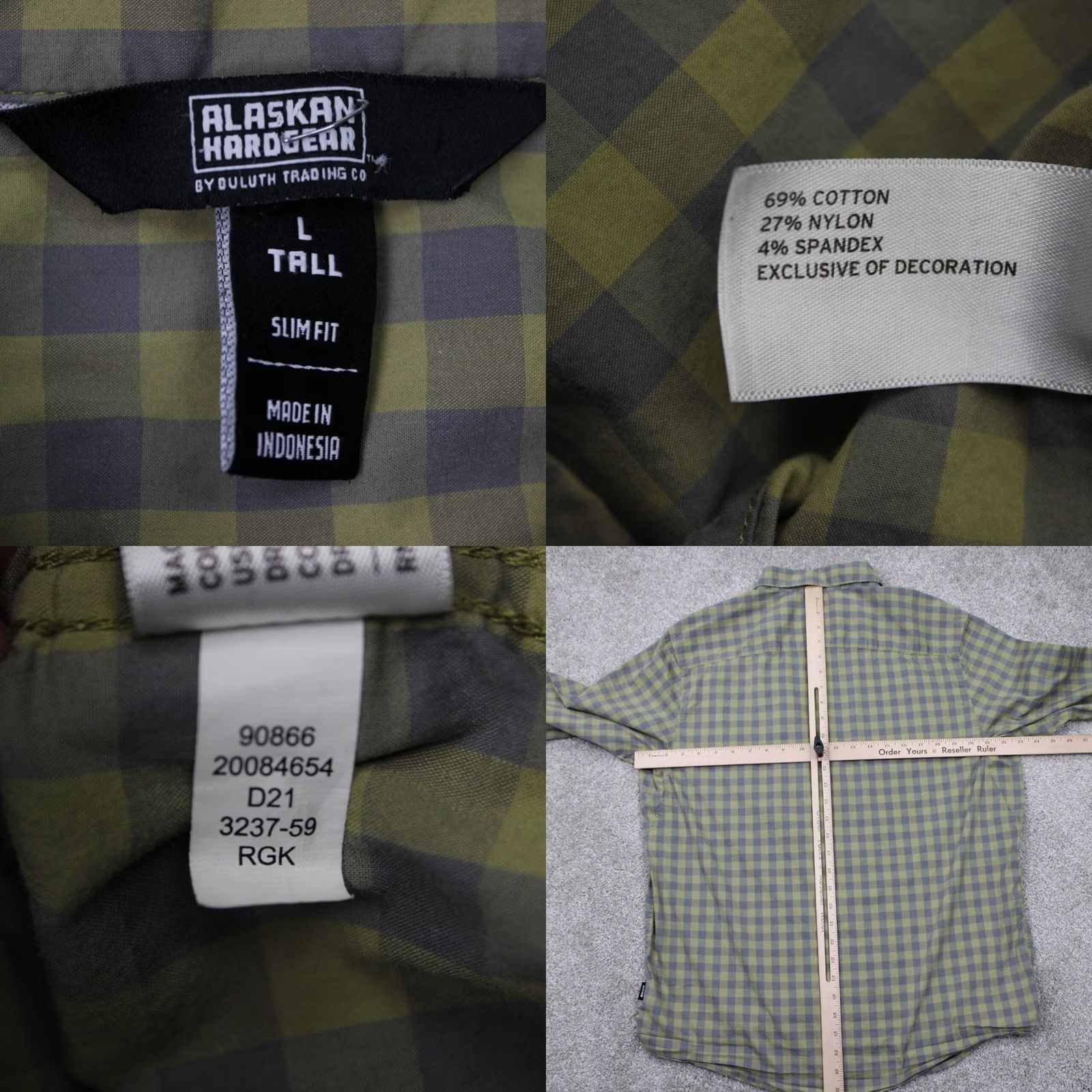Vintage Alaskan Hardgear by Duluth Shirt Mens Large Green Slim Fit L/S Button-Up Plaid Outdoor Casual Workwear Long Sleeve Mens Size US L / EU 52-54 / 3 - 8 Thumbnail