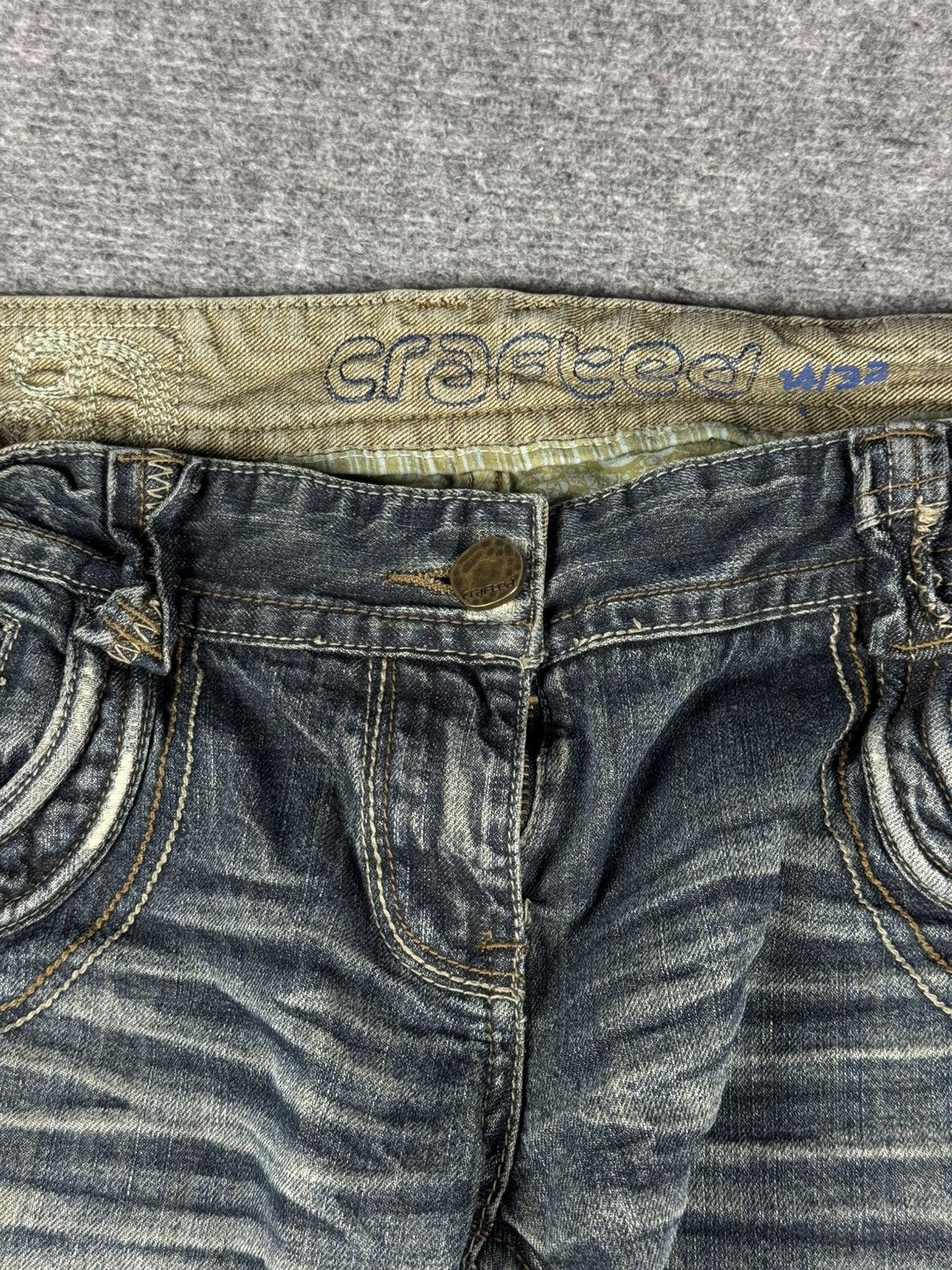 Japanese Brand × Vintage Vintage japanese distressed flared baggy y2k jeans pants Size 36" / US 14 / IT 50 - 6 Thumbnail