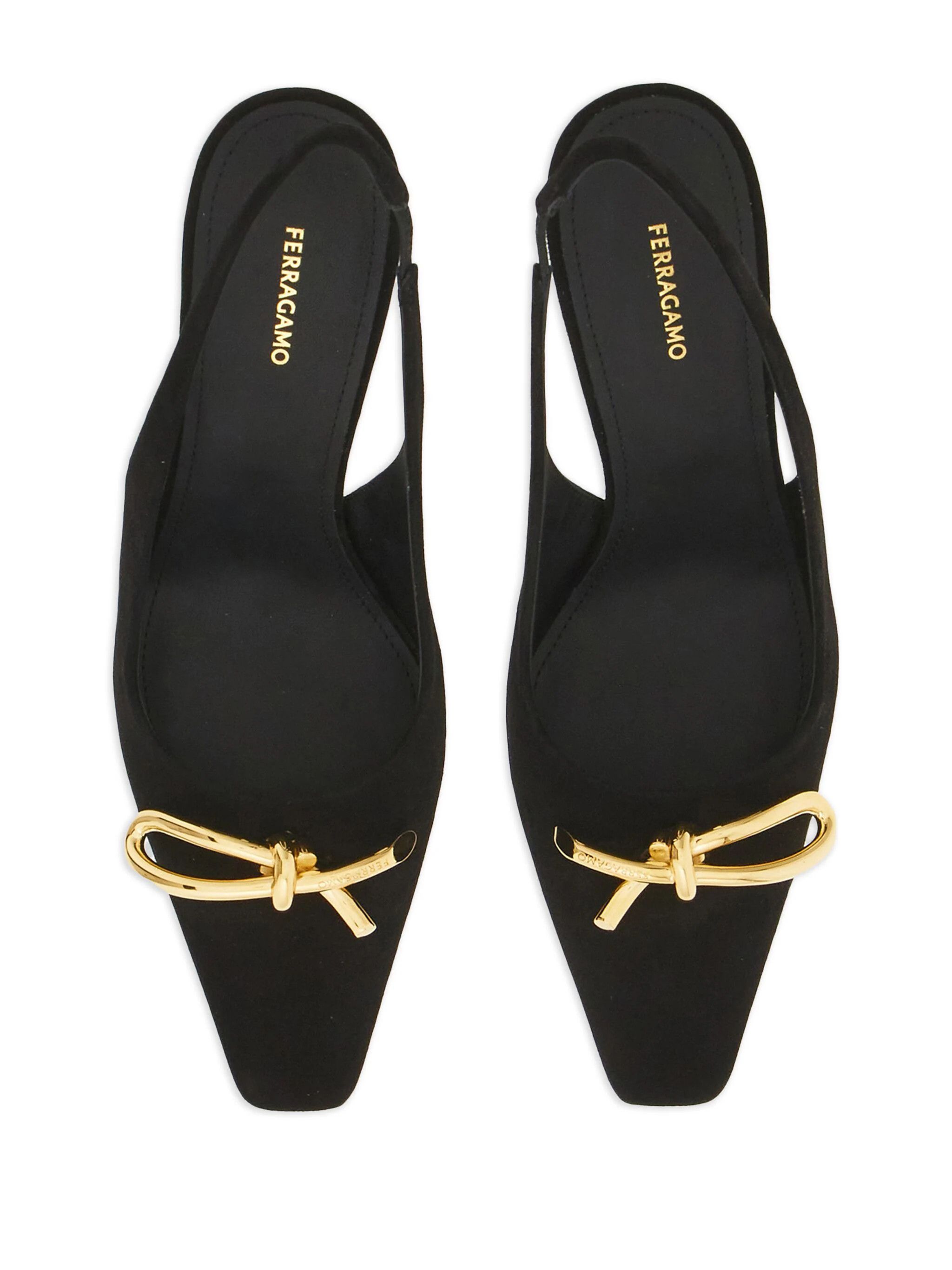 Salvatore Ferragamo o1s1rm0924 Slingback Bow Pumps in Black Size US 7.5 / IT 37.5 - 4 Thumbnail