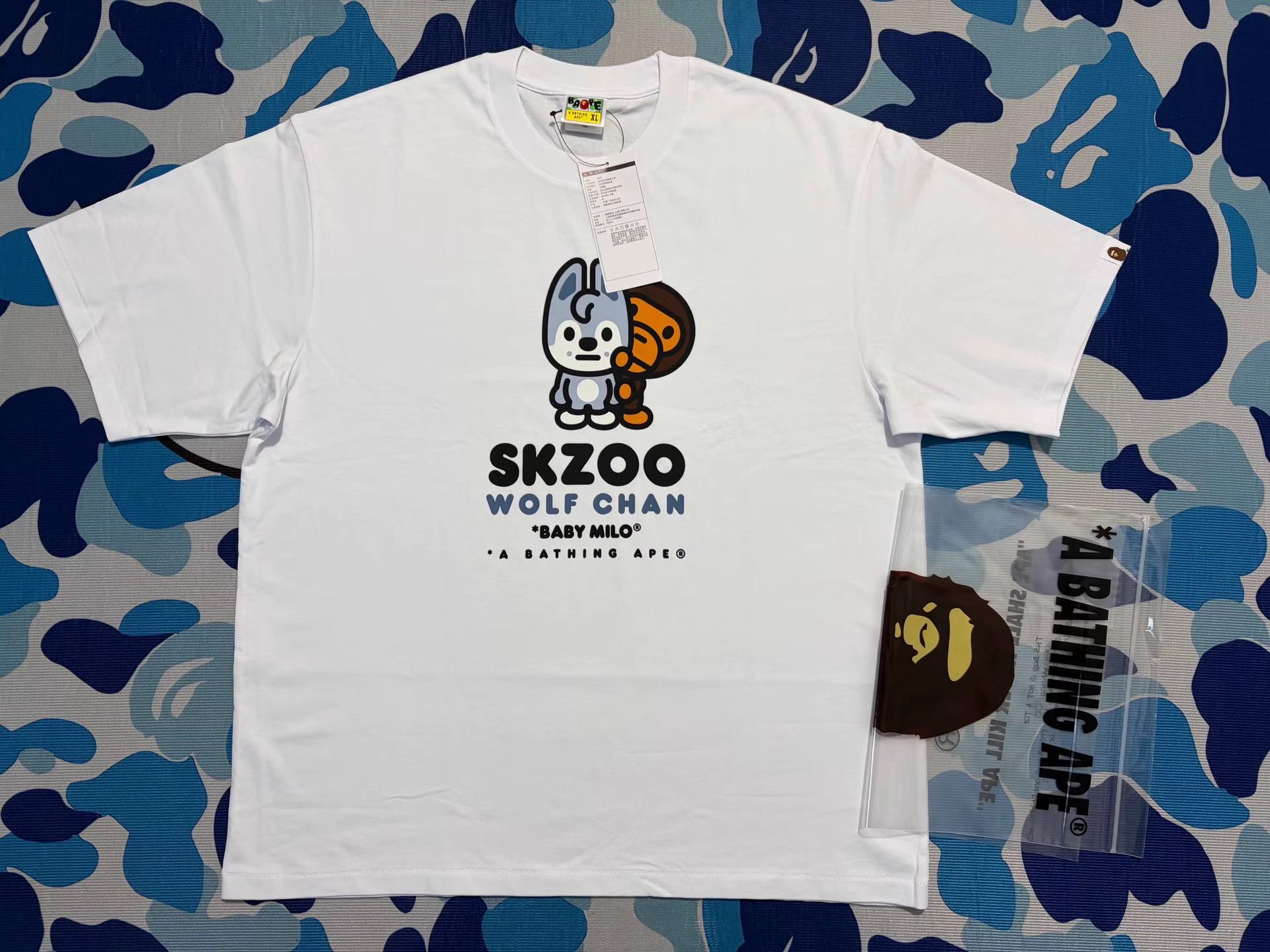 Bape SKZOO x BAPE Short Sleeve Tee Size US XL / EU 56 / 4 - 1 Thumbnail