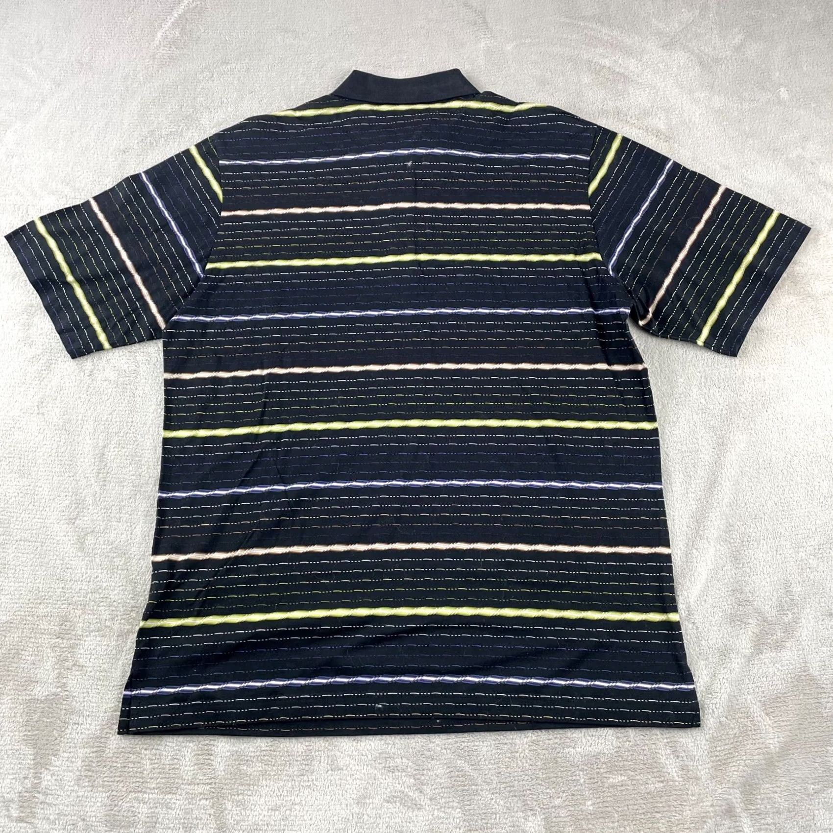 BUGATCHI BUGATCHI Polo Shirt Men Medium Black Multi Striped Mercerized Cotton SS NWT 29 Size US M / EU 48-50 / 2 - 5 Thumbnail
