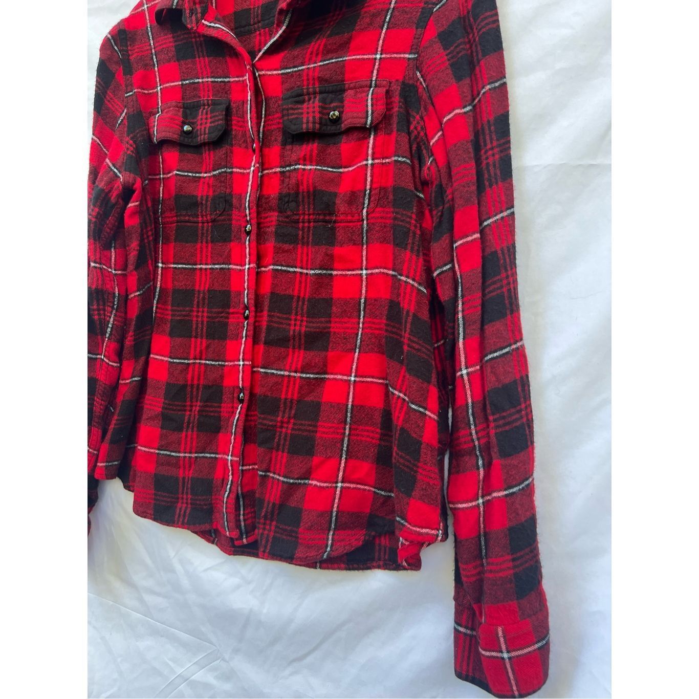 Chaps Chaps Red And Black Plaid Button Up Shirt Woman’s Large Size L / US 10 / IT 46 - 2 Thumbnail