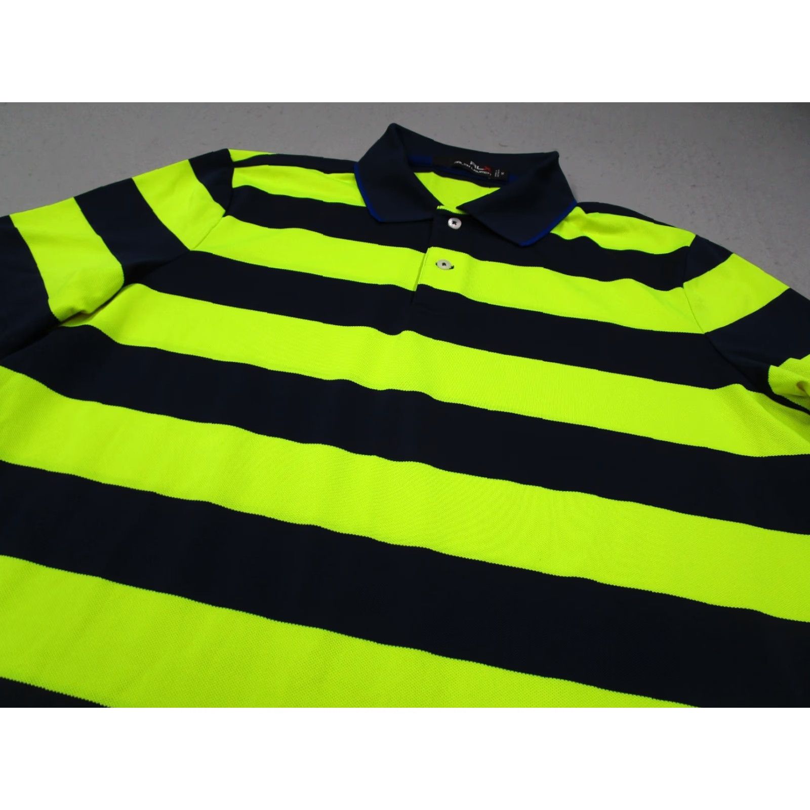 RLX Ralph Lauren RLX Ralph Lauren Shirt Mens Medium Yellow Striped Polo Performance Resort Golf Size US M / EU 48-50 / 2 - 2 Thumbnail