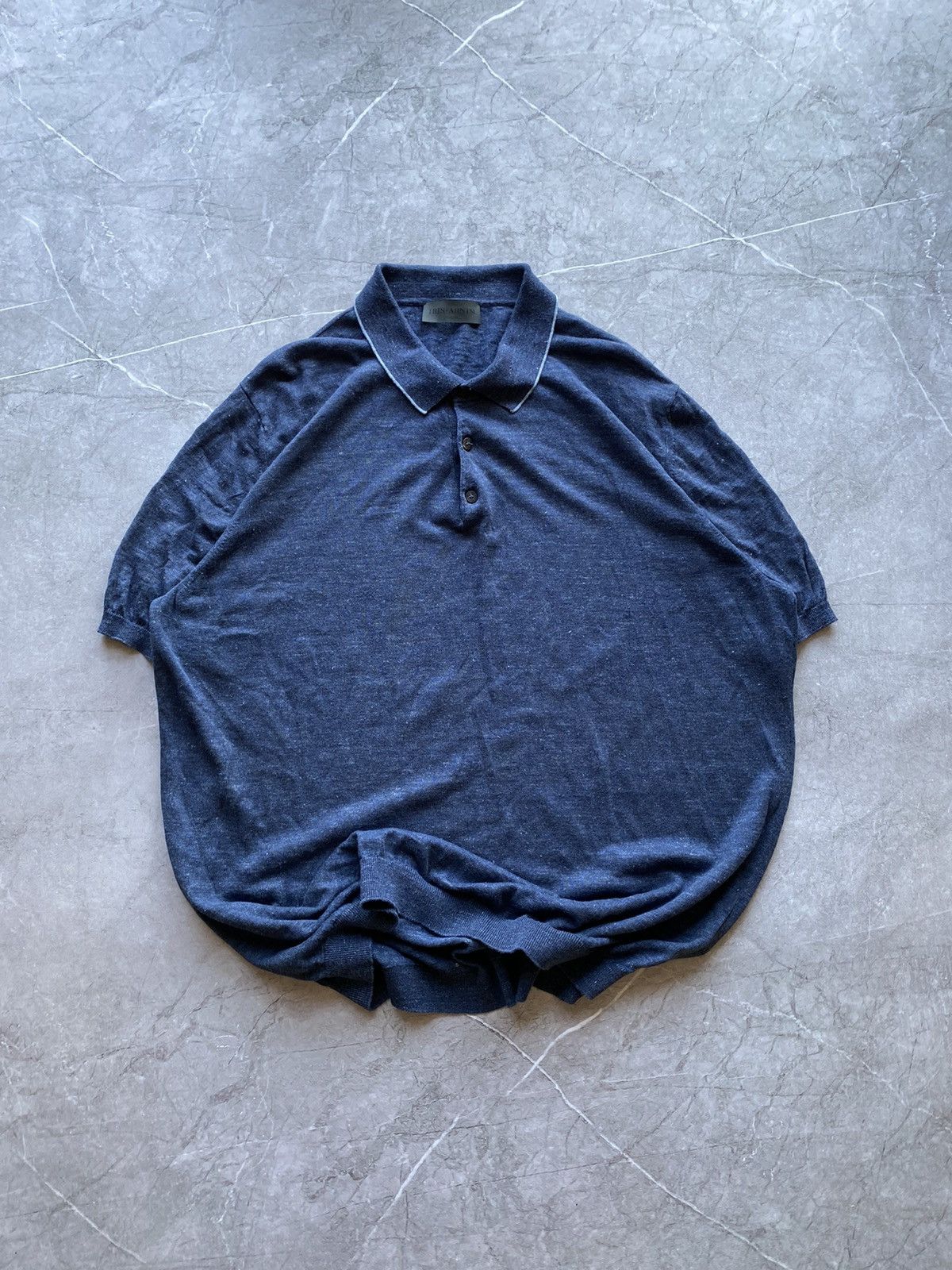 Iris von Arnim Iris von Arnim Uomo Relaxed Linen Polo Shirt Made in Italy Size US XXL / EU 58 / 5 - 2 Thumbnail