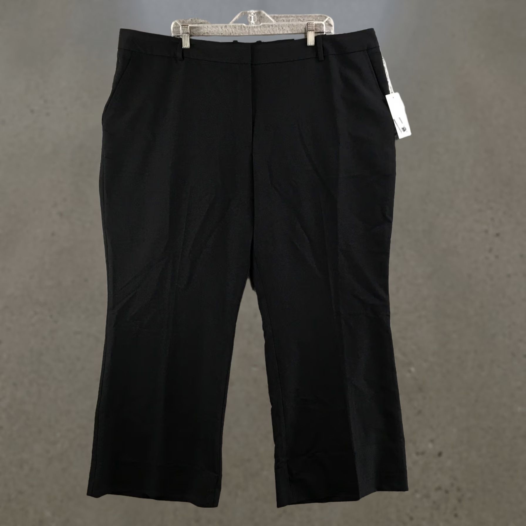 Worthington Worthington Trouser High Rise Wide-Leg Dress Pants Womens 22W Short Black NEW Size 40" / US 18 - 1 Thumbnail