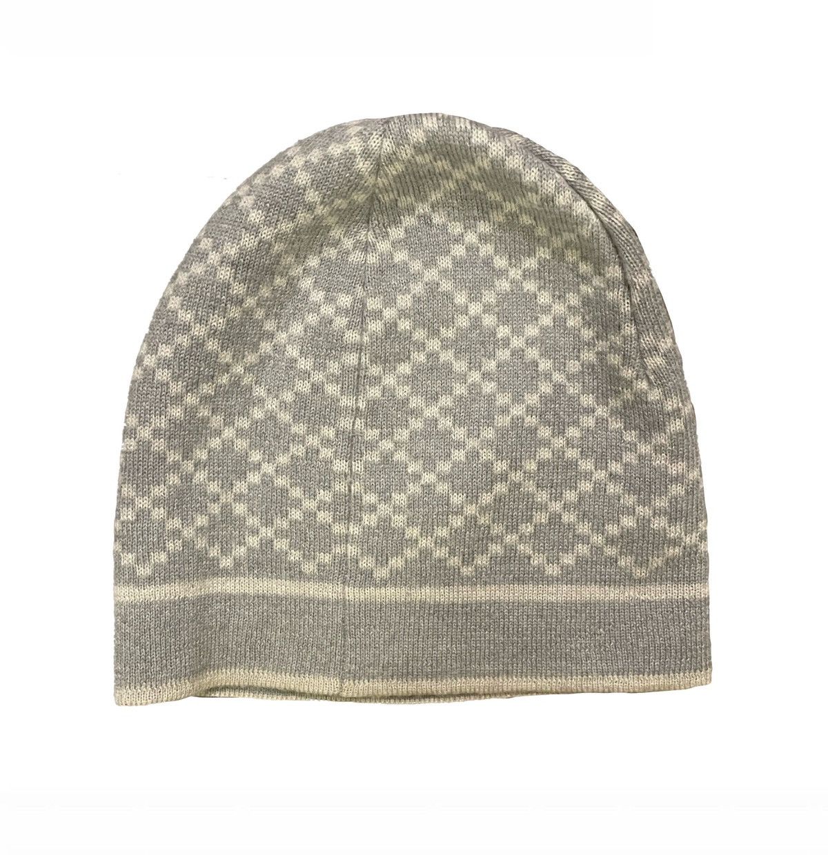 image of Gucci Diamante Monogram Beanie in Grey, Men's