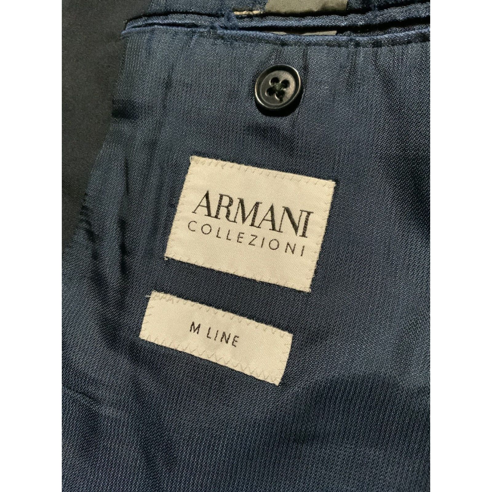 Armani Armani Collezioni M Line Blazer Navy Wool Two Button Sportscoat Jacket Sz. 50 Mens Regular Size 50 Blues Size 50R - 3 Thumbnail