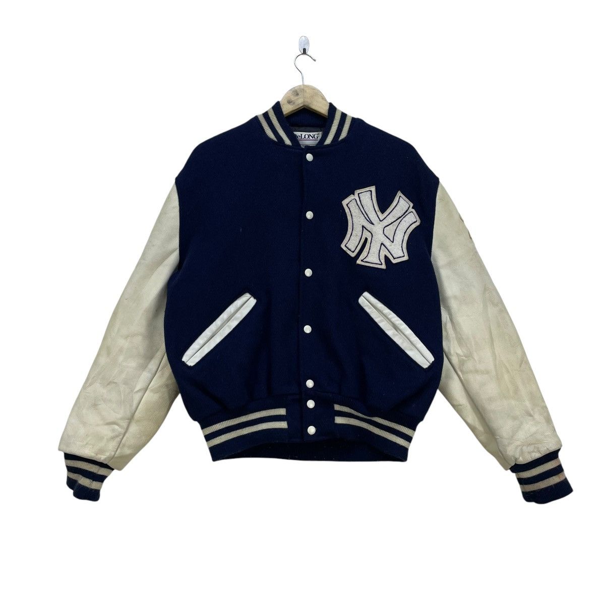 Delong × MLB × Starter 💥Vintage Delong Mlb New York Yankees Varsity Letterman Size US M / EU 48-50 / 2 - 1 Thumbnail