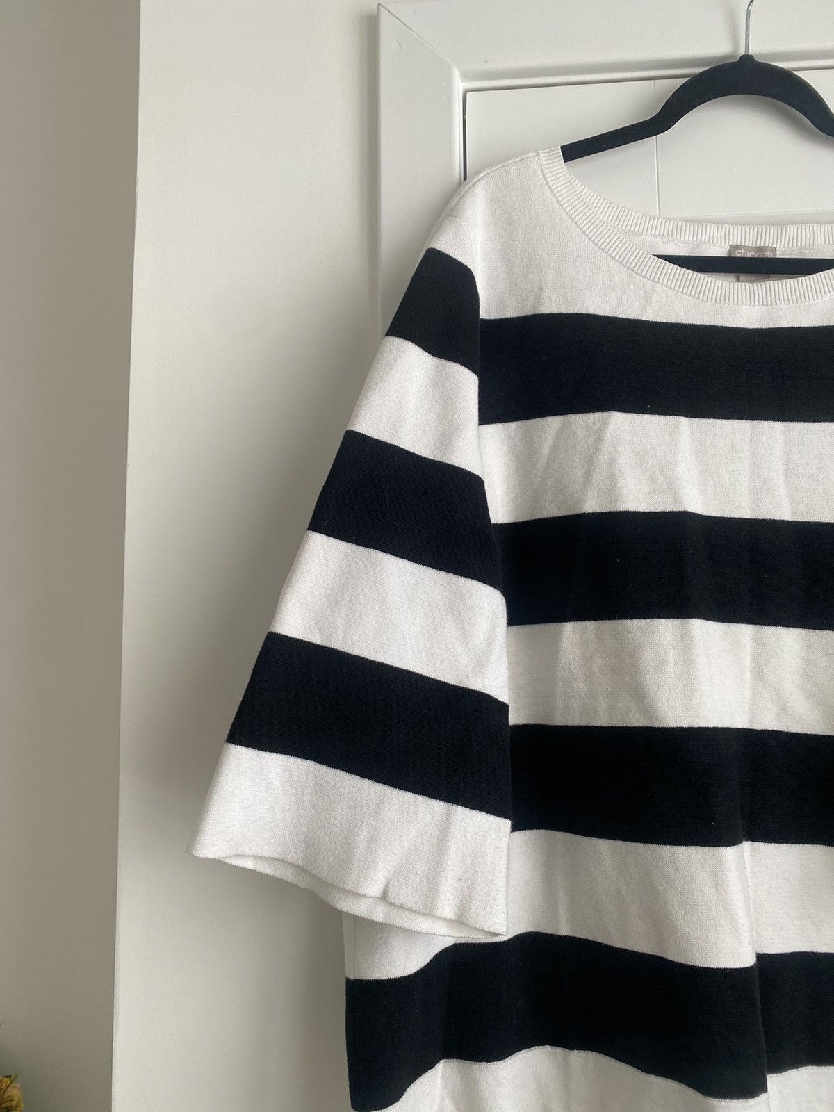 Chicos Chico's Womens Sweater Size XXL Black White Striped Sleeve Size XXL / US 16-18 / IT 52-54 - 3 Thumbnail