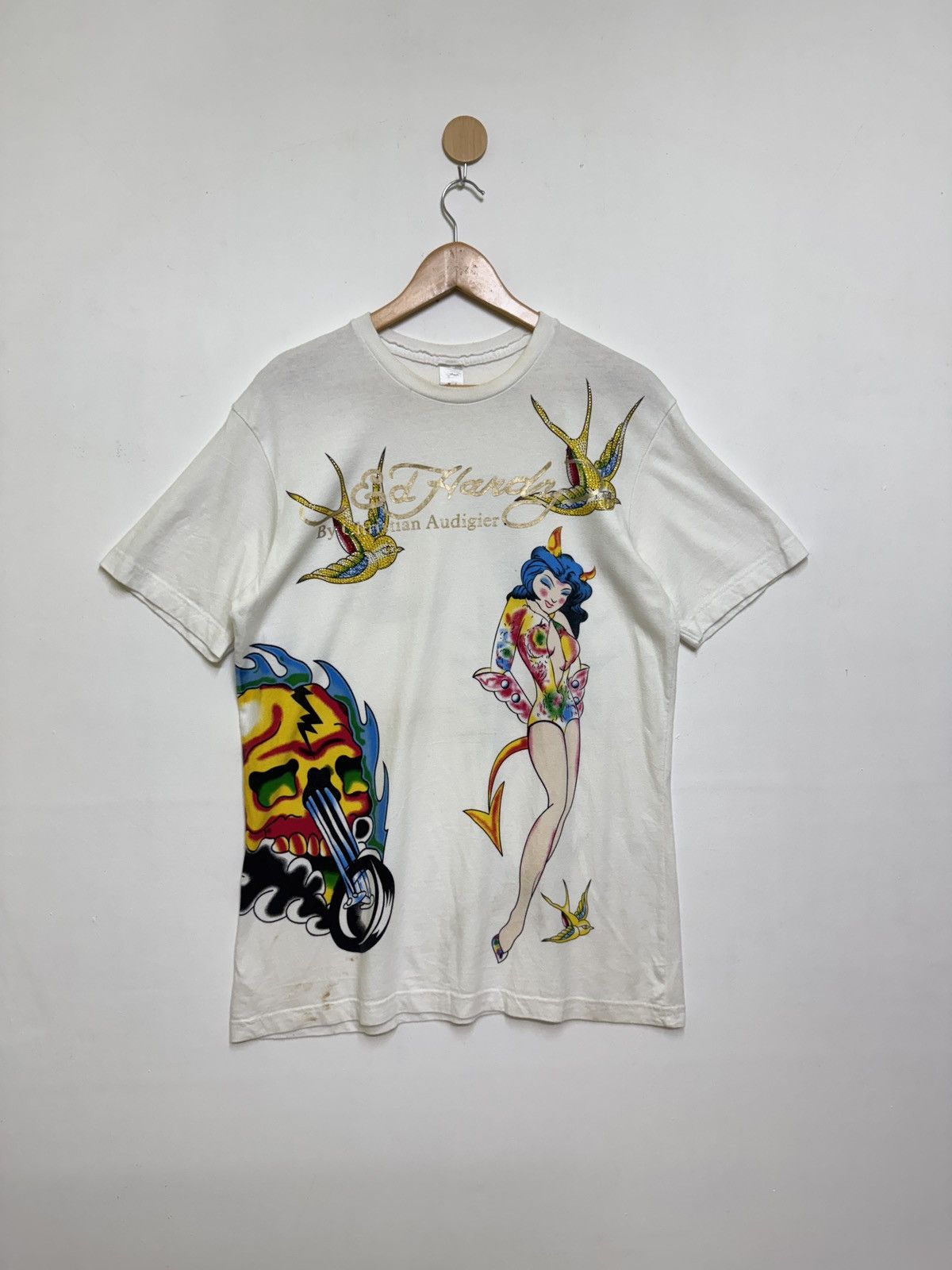 Ed Hardy Rare Ed Hardy Christian Audigier Skull & Sexy Girl Graphic Size US M / EU 48-50 / 2 - 1 Thumbnail