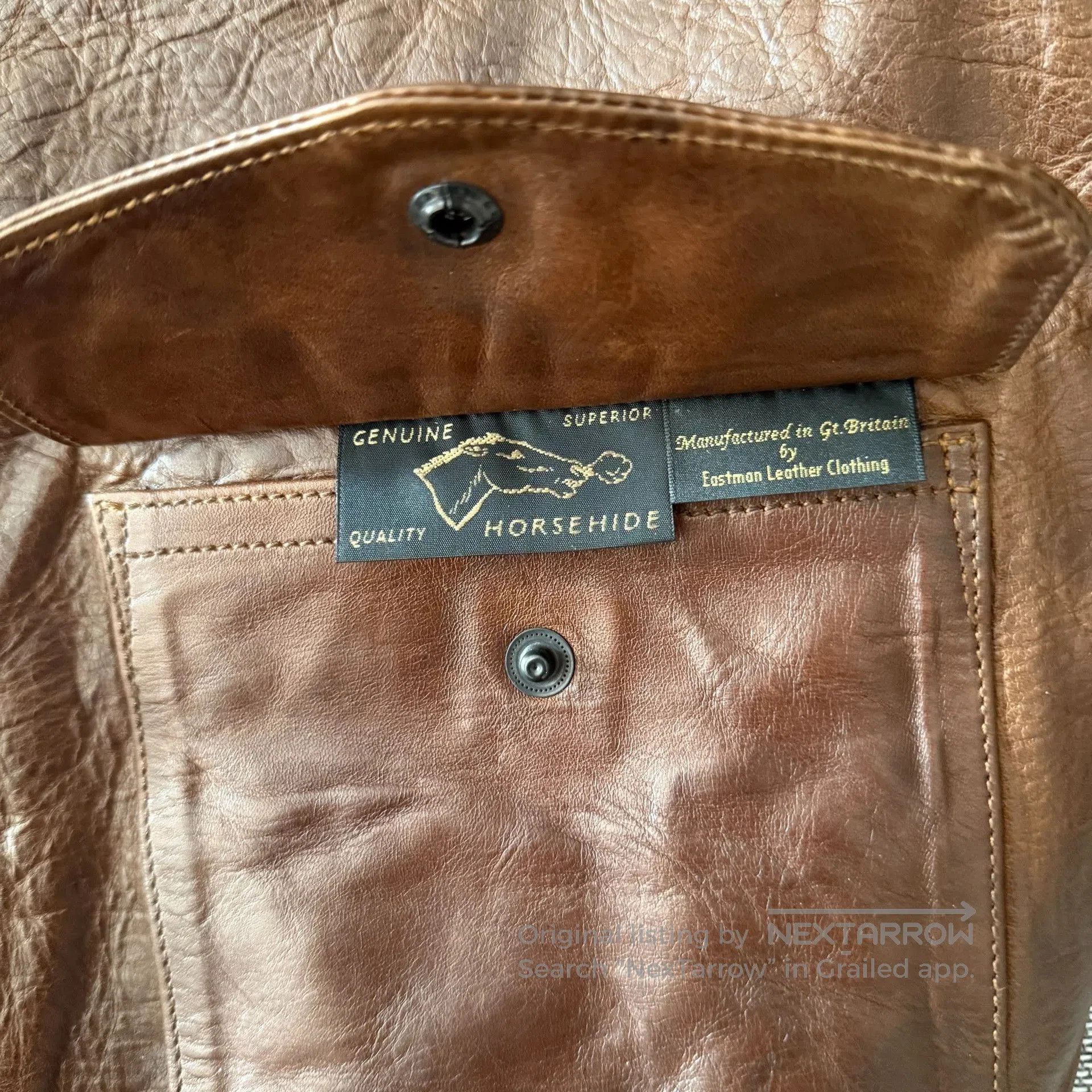 Eastman Leather Clothing Eastman Vegan Horsehide A2 Flight Jacket. Size US M / EU 48-50 / 2 - 8 Thumbnail