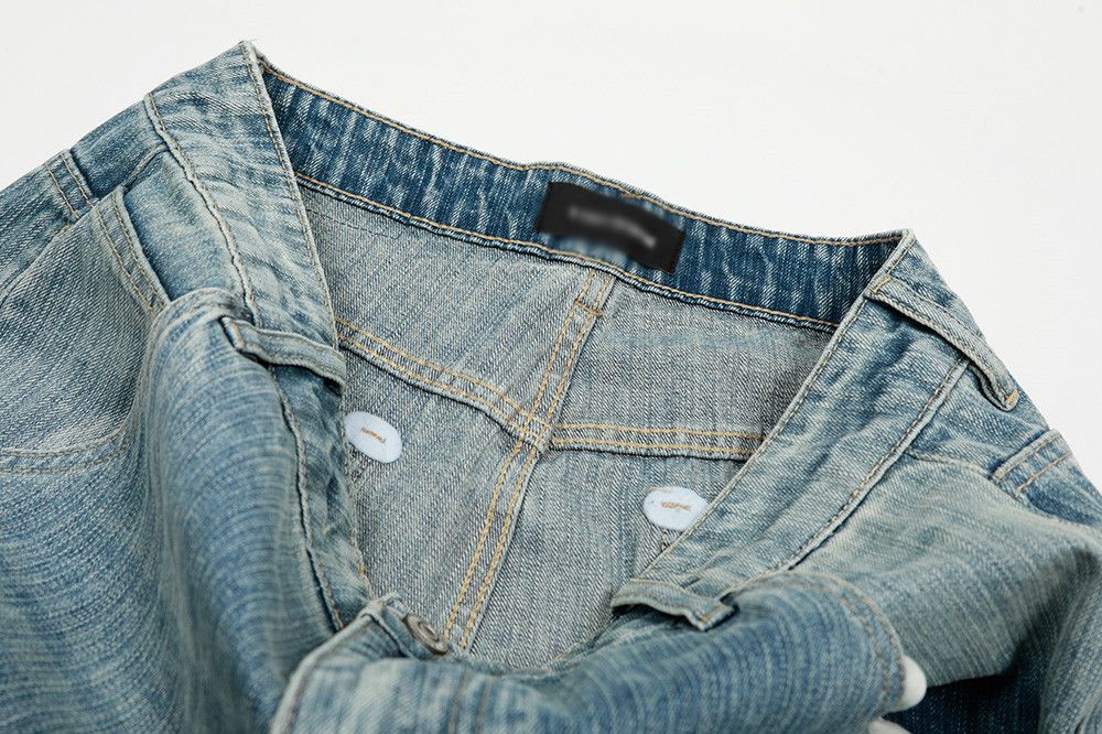 Japanese Brand × Jean Retro casual men's straight distressed washed wide-leg jeans Size US 32 / EU 48 - 3 Thumbnail