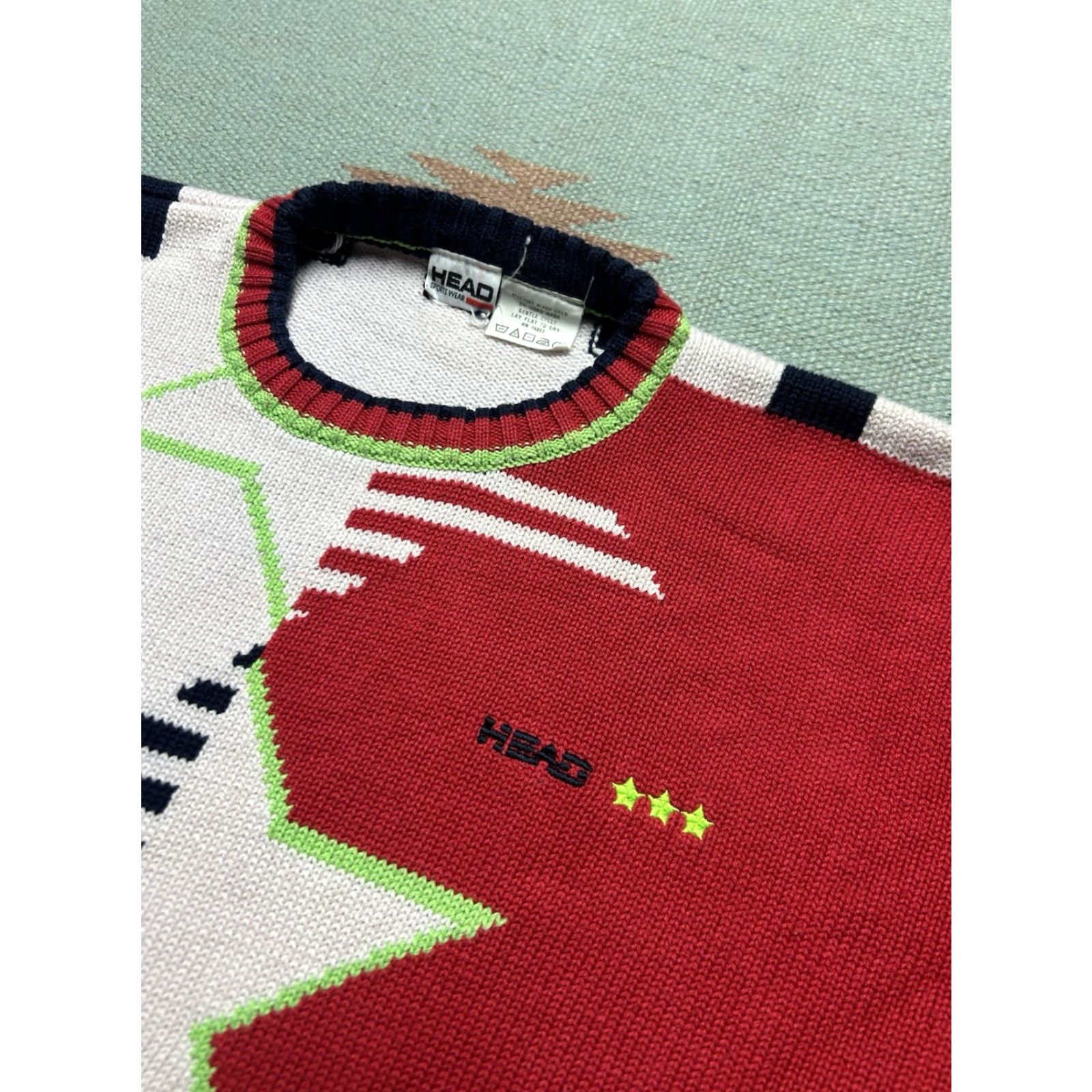 Vintage VINTAGE 80s HEAD Sportswear Knit Sweater Shirt Snow Ski Cotton Stars Boxy M Medium Mens Size M / US 6-8 / IT 42-44 - 6 Thumbnail