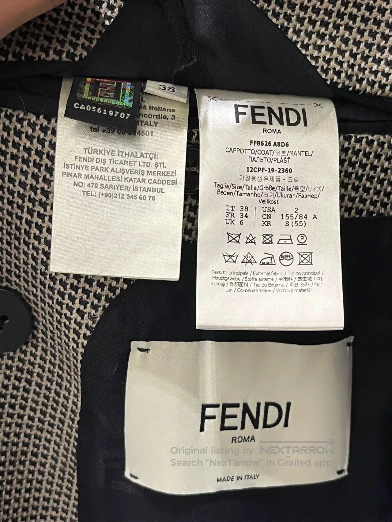 Fendi Fendi 19AW Plaid Coat Size 38. Size US M / EU 48-50 / 2 - 8 Thumbnail
