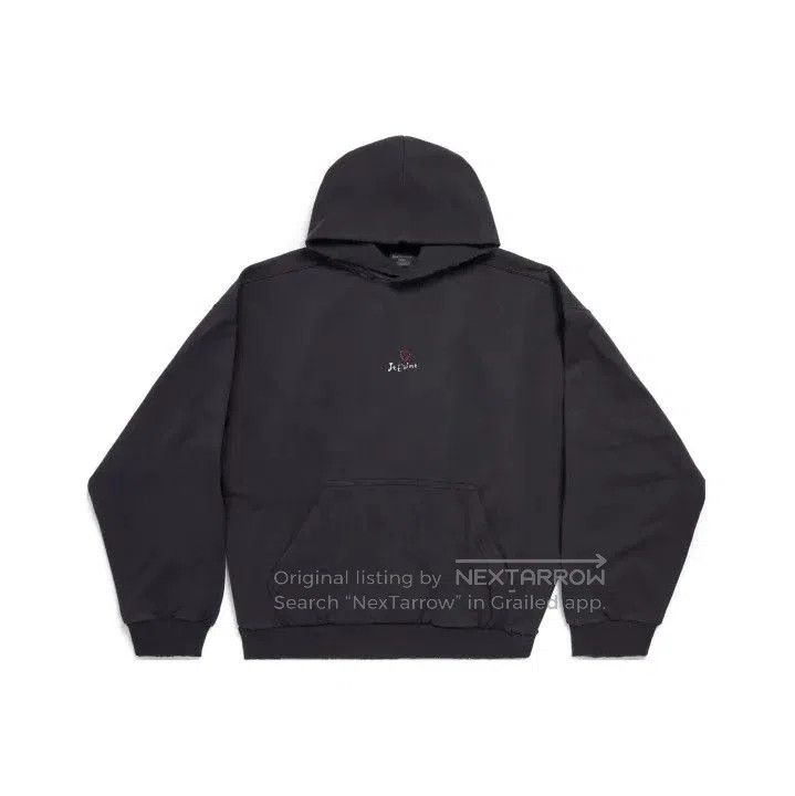 Balenciaga Balenciaga Black Logo Embroidered Long Sleeve Hoodie. Size US XS / EU 42 / 0 - 1 Thumbnail