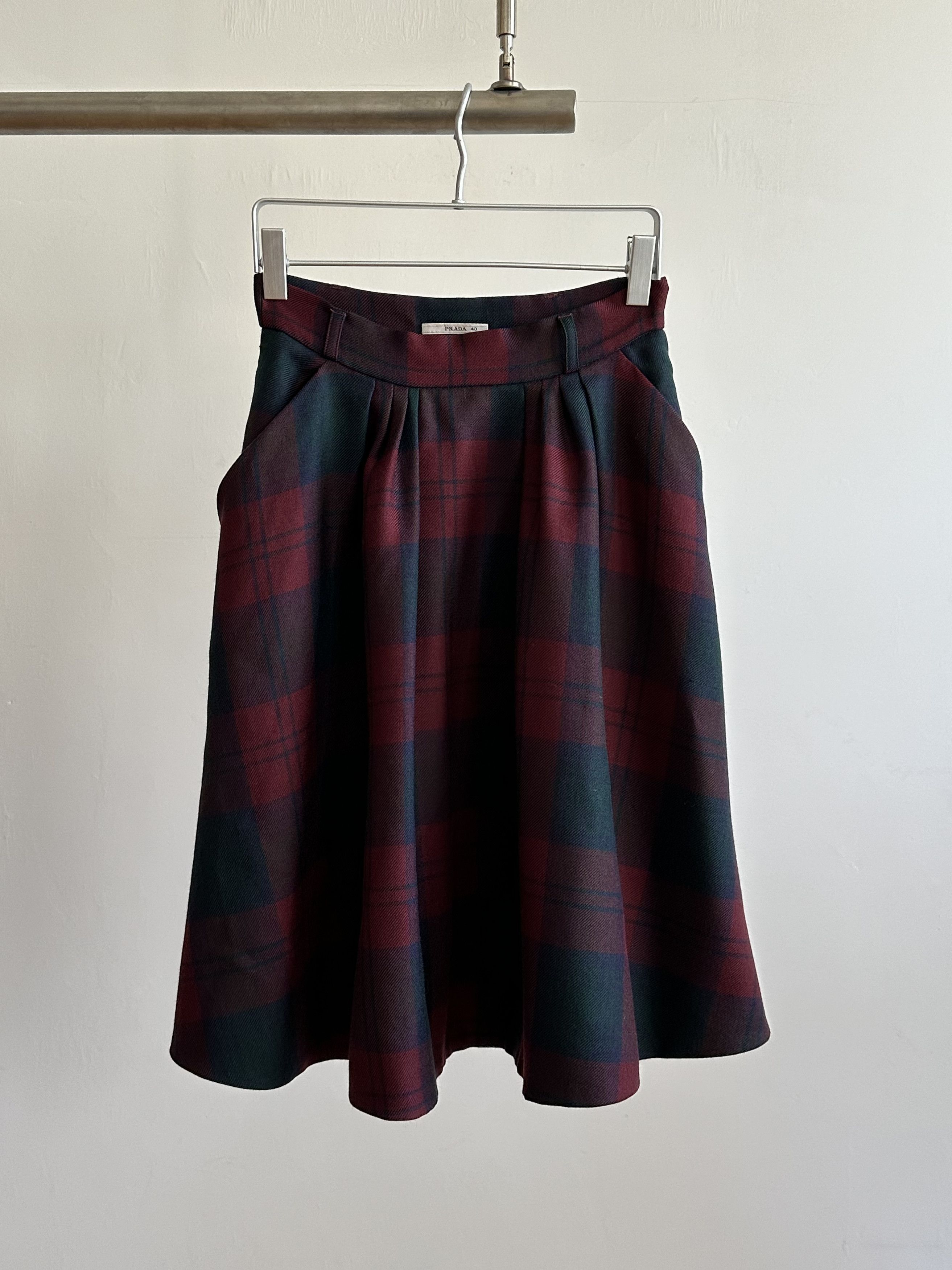 スカート MIU MIU Cotton skirt with check insert on the bottom Miu Miu Cotton Skirt With Check Insert On The Bottom | Grailed