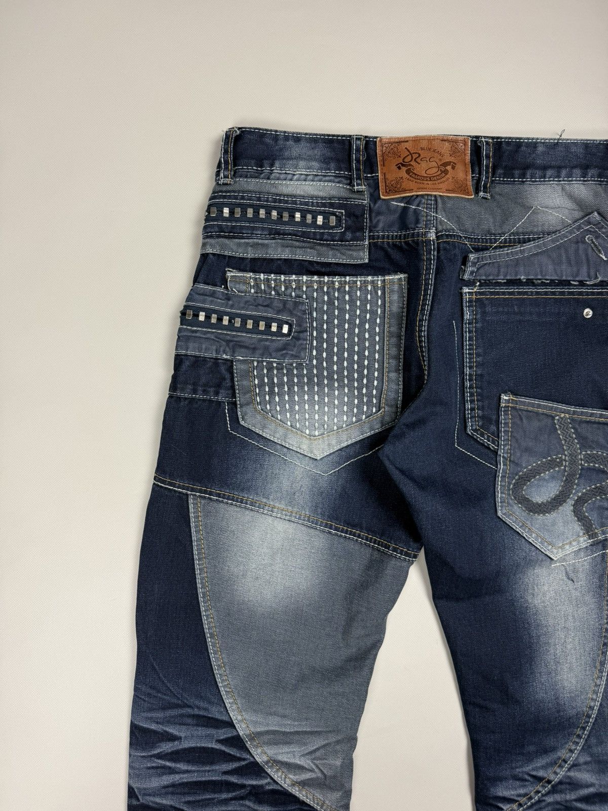 Japanese Brand J-Rag Men’s Japanese Style Multipocket Patchwork Jeans Size US 33 - 23 Thumbnail