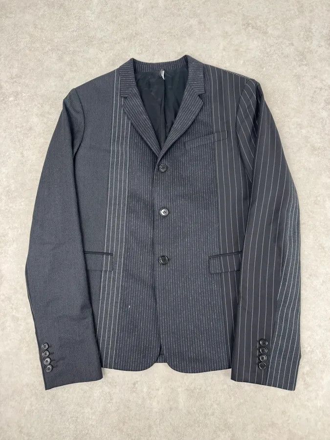 Dior 2010s Dior Grey Wool White Pinstripe Blazer Jacket by Kris Van Assche Size 42R - 1 Thumbnail