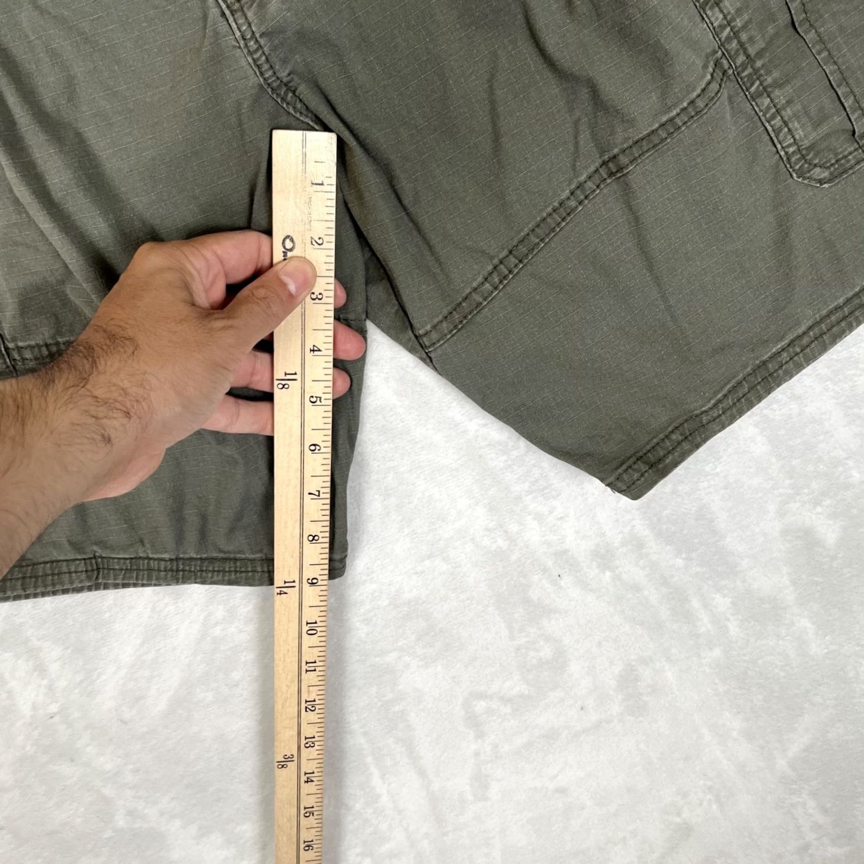 Wrangler Wrangler Shorts Mens 42 Green Ripstop Cargo Stretch 9 Inseam Utility Cargo Pocket Camouflage Army Outdoor Size US 42 / EU 58 - 2 Thumbnail