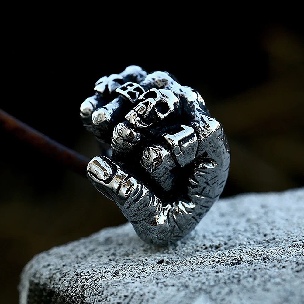 Jewelry Unique Vintage Skull Ring Size ONE SIZE - 5 Thumbnail