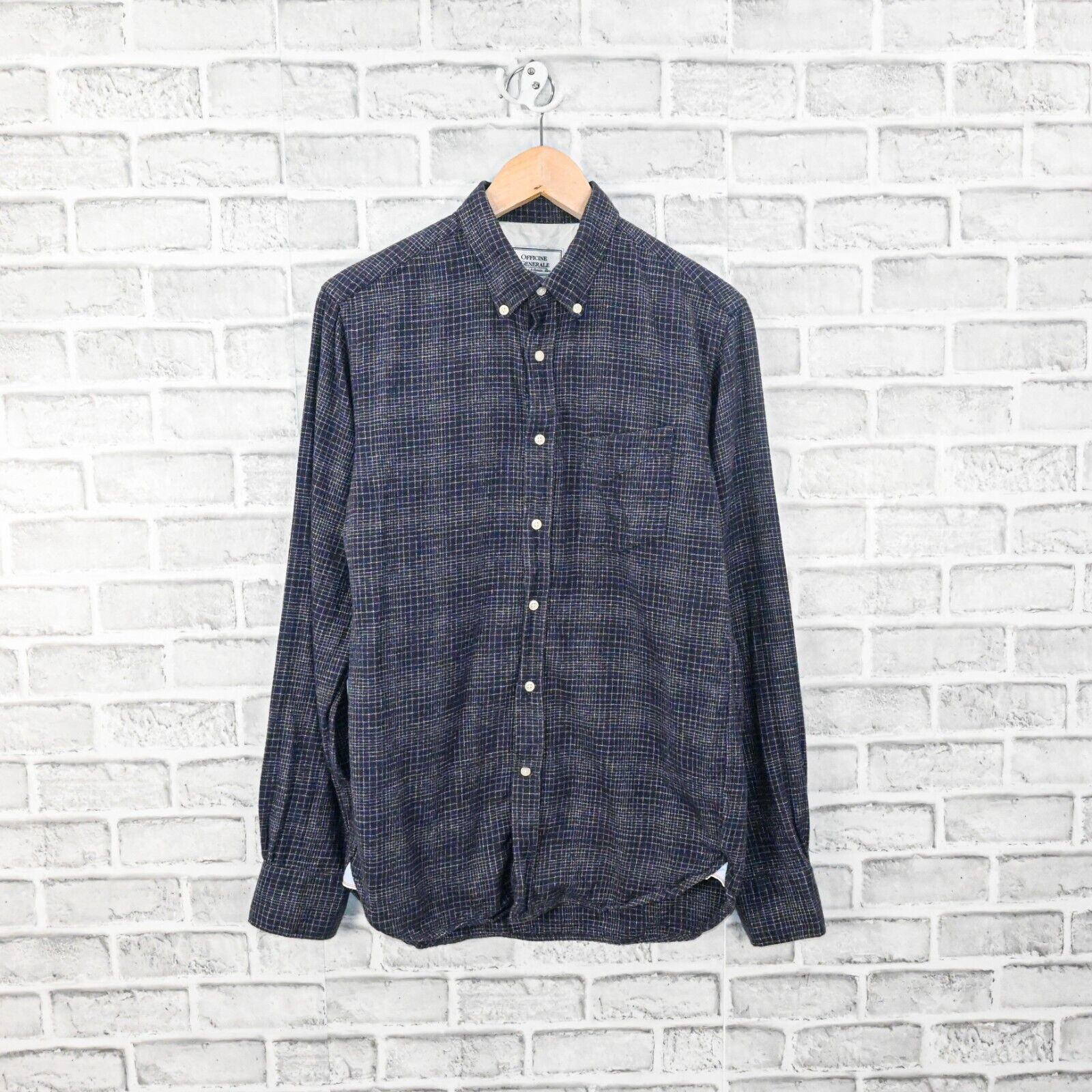 Officine Generale Officine Generale Button Down Flannel Shirt blue check Size US S / EU 44-46 / 1 - 1 Thumbnail