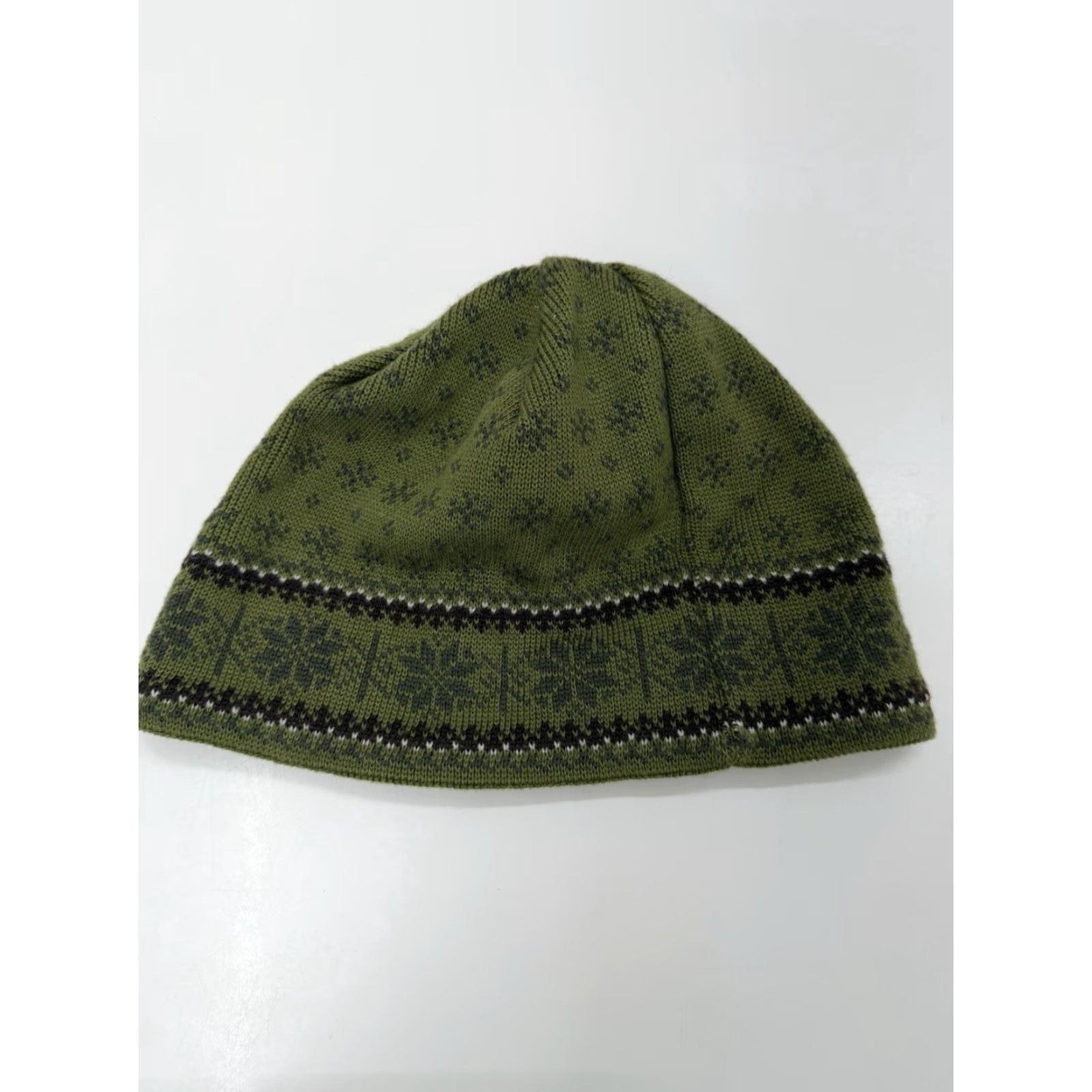 Vintage Merkley Headgear Hat Green Snowflake Wool Polartec Beanie Winter Lined Polo? Size ONE SIZE - 3 Thumbnail