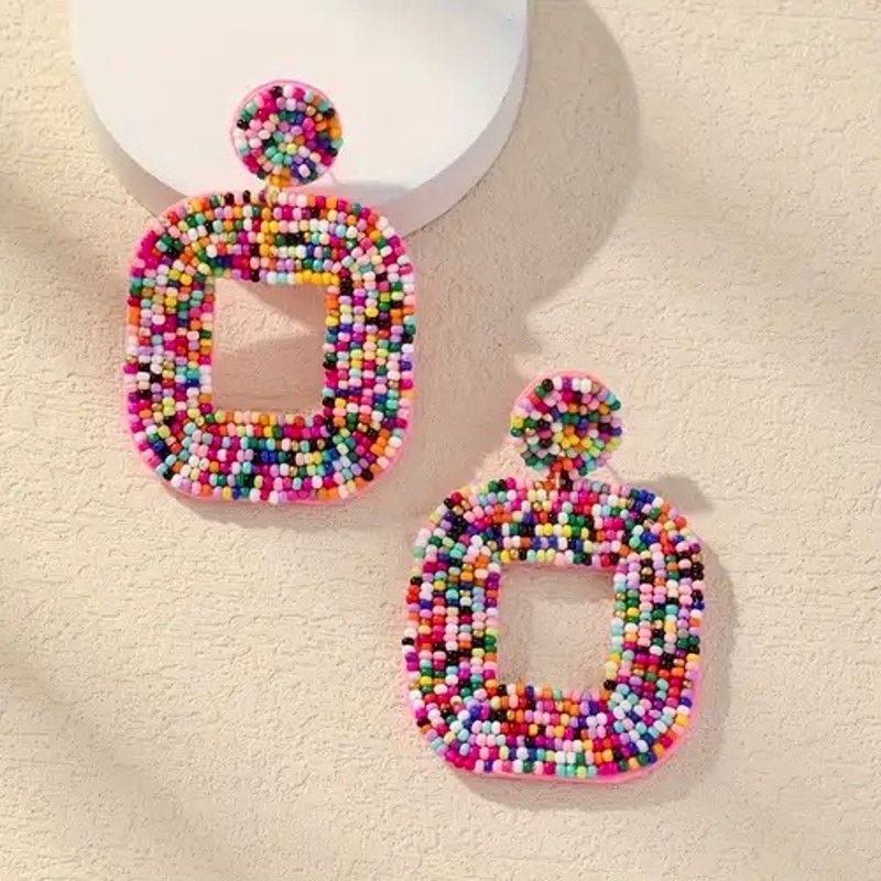 Anthropologie NEW ANTHROPOLOGIE Pink White Drop Stud Post Earrings Jewelry Size ONE SIZE - 5 Thumbnail