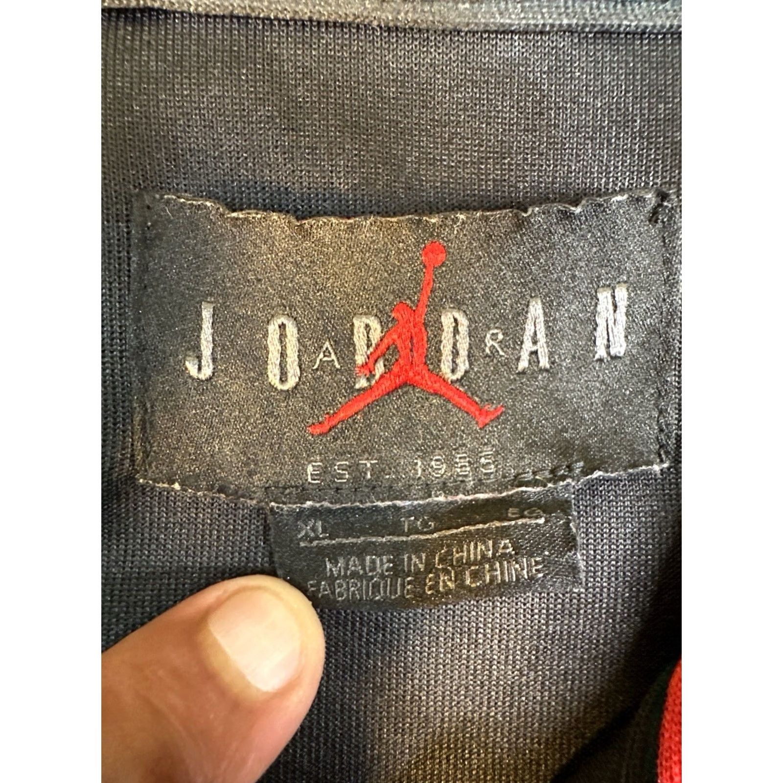 Jordan Brand VINTAGE Air Jordan Track Jacket Men XL Black Red Jumpman Full Zip Logo 90s 2000s Size US XL / EU 56 / 4 - 2 Thumbnail